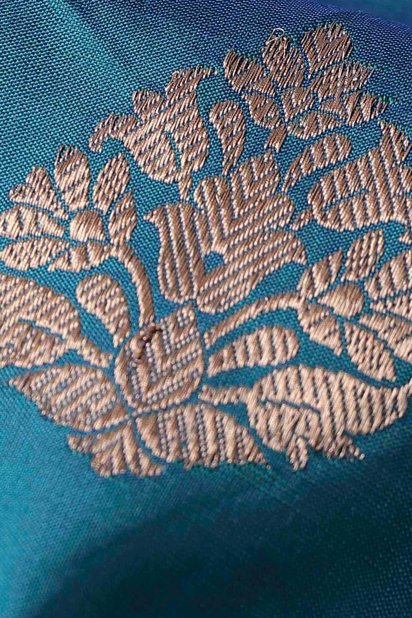 Blue Banarasi Katan Silk Saree