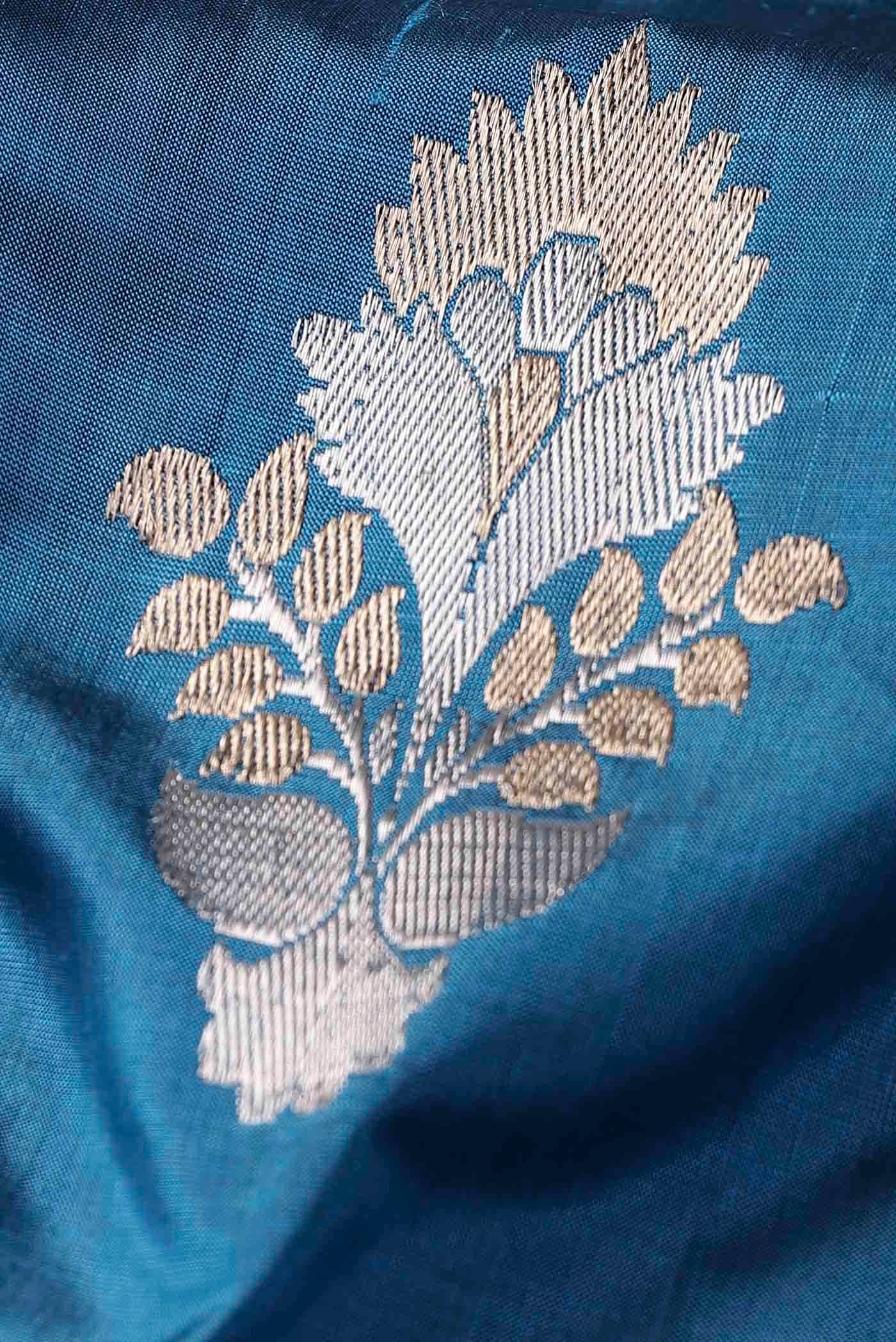 Blue Banarasi Katan Silk Saree