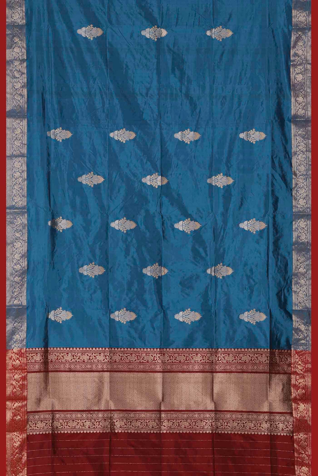 Blue Banarasi Katan Silk Saree