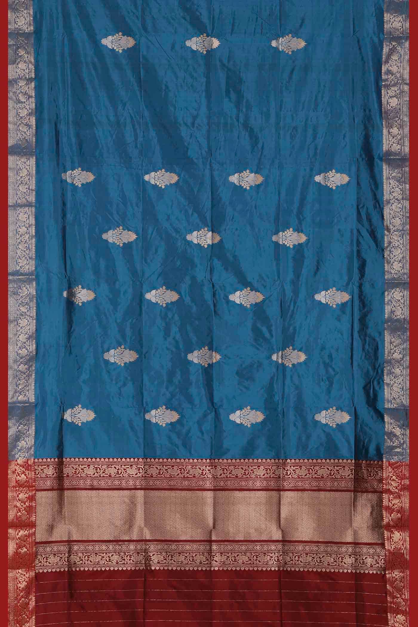 Blue Banarasi Katan Silk Saree