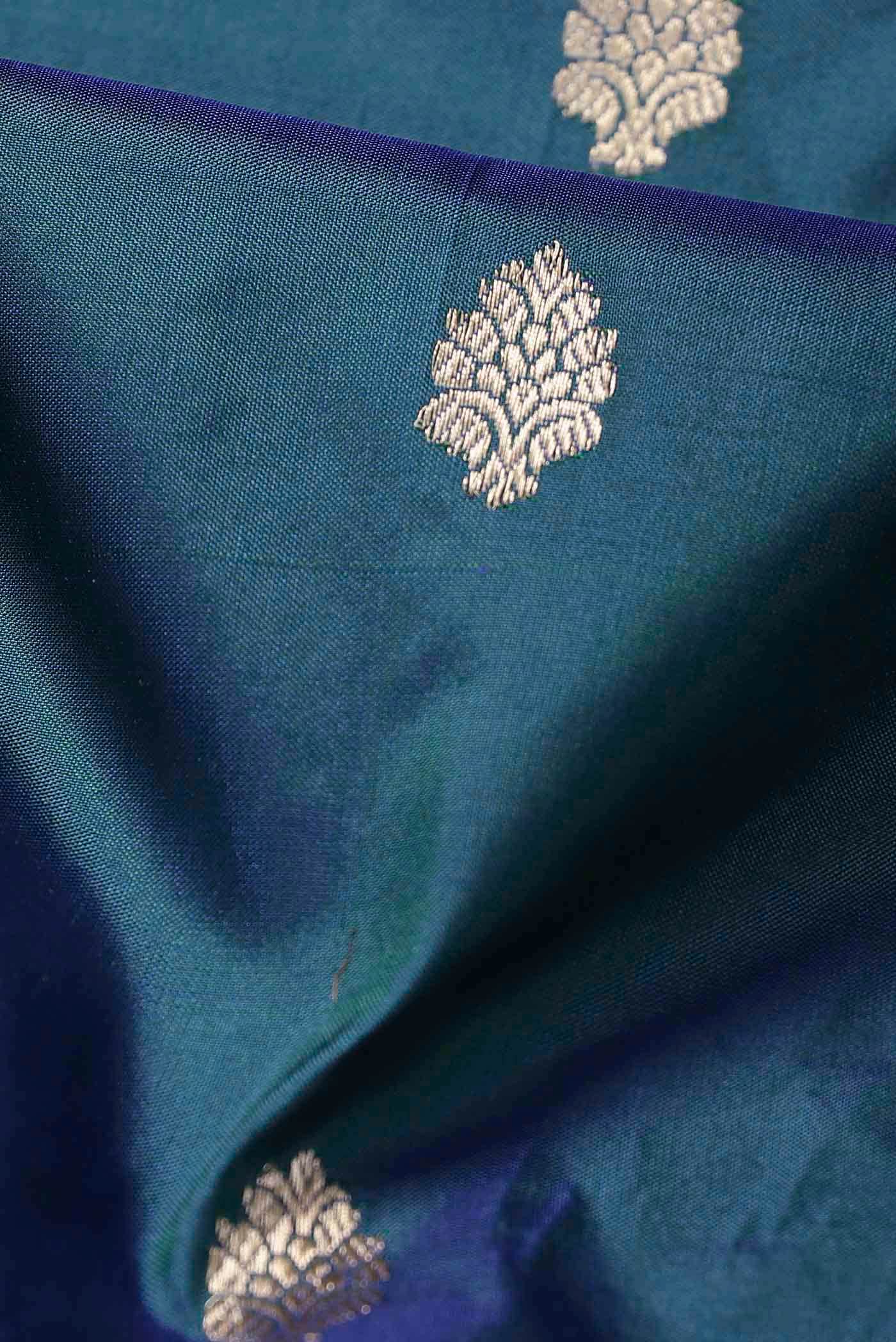Blue Banarasi Katan Silk Saree