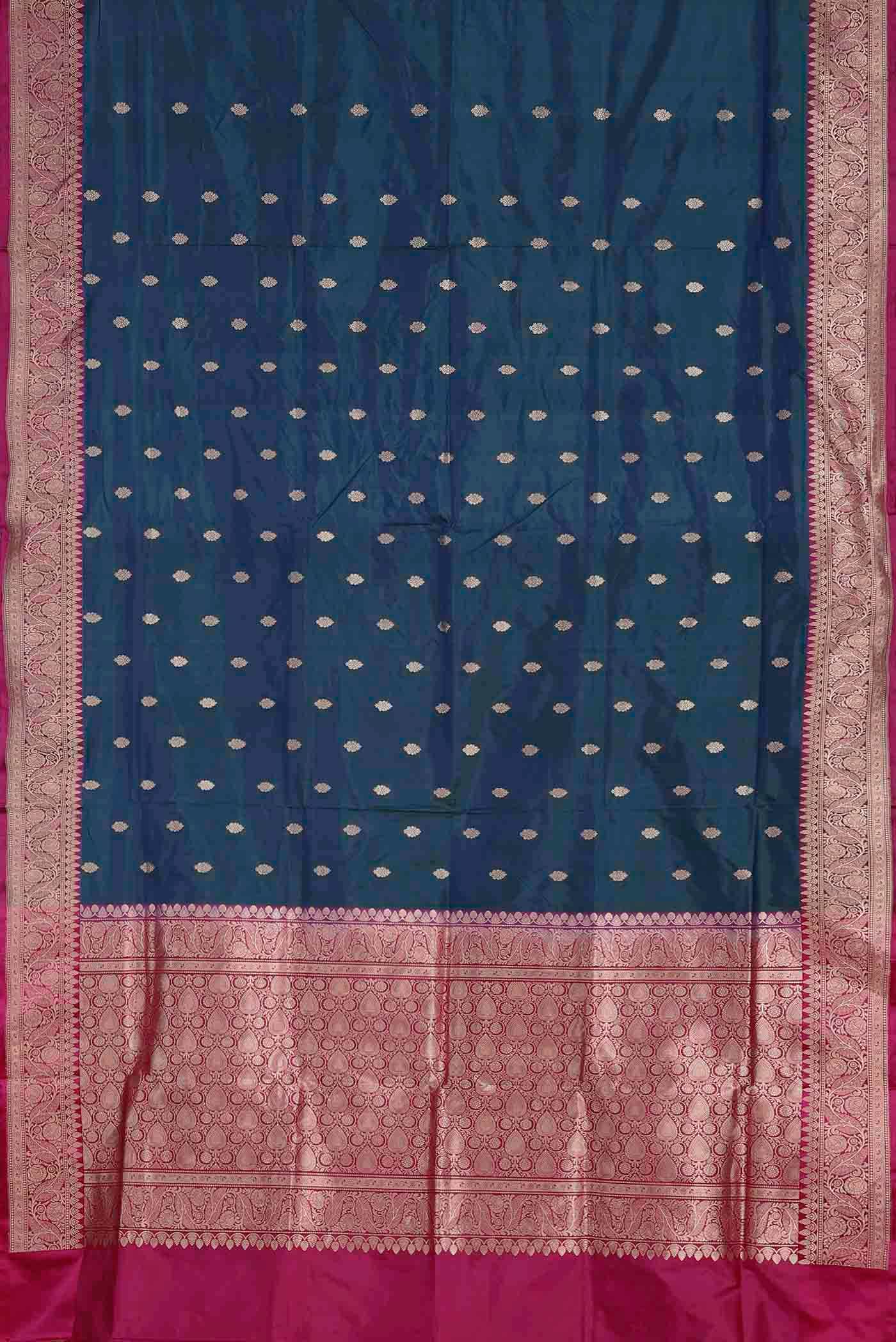 Blue Banarasi Katan Silk Saree
