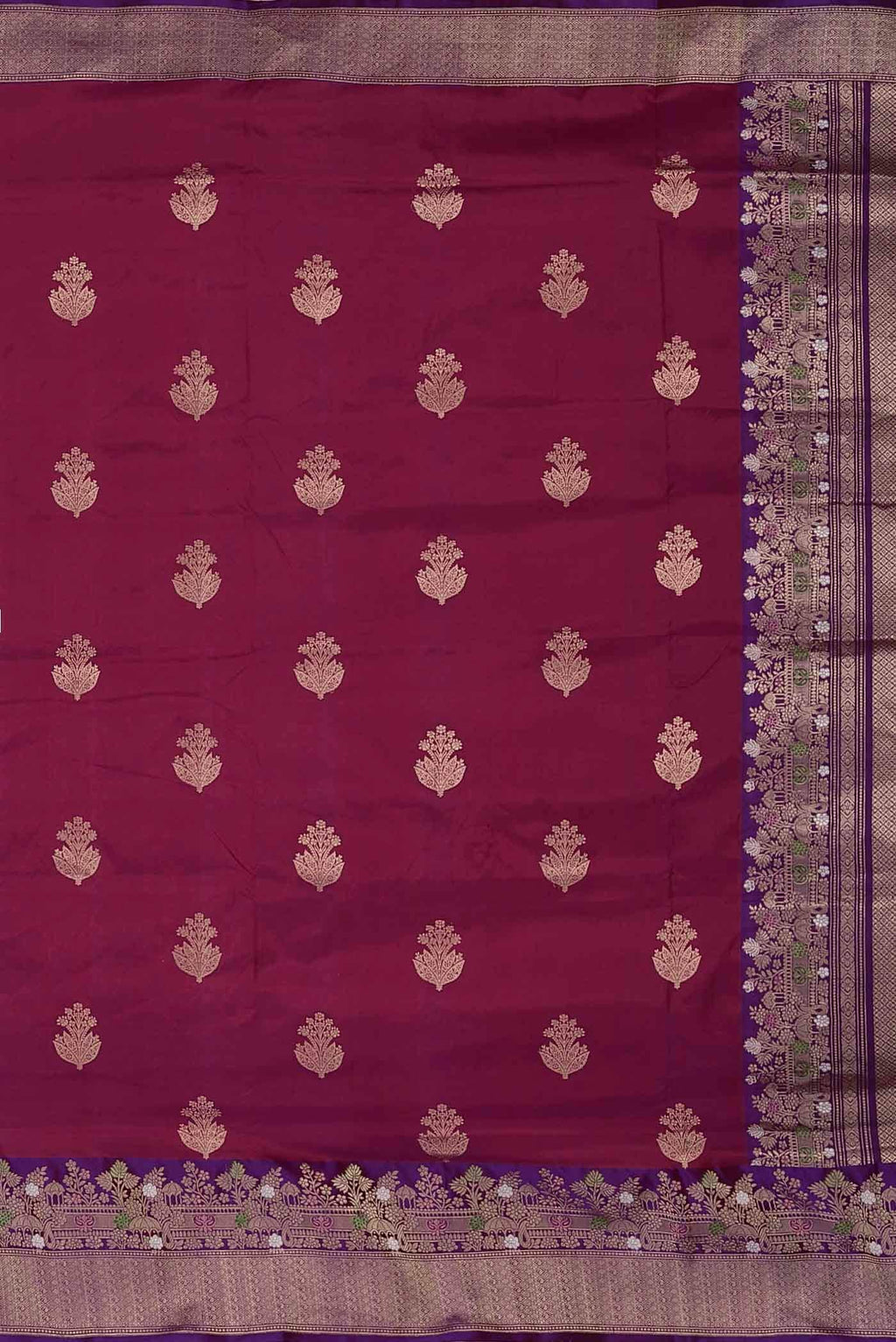 Dark Pink Banarasi Katan Silk Saree