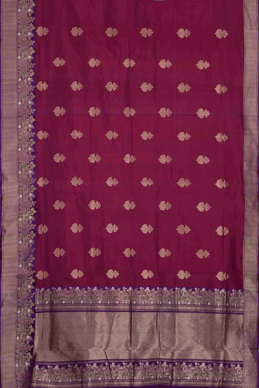 Dark Pink Banarasi Katan Silk Saree