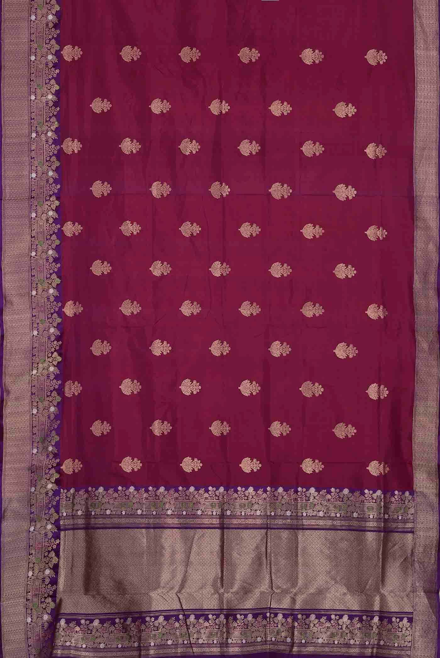 Dark Pink Banarasi Katan Silk Saree