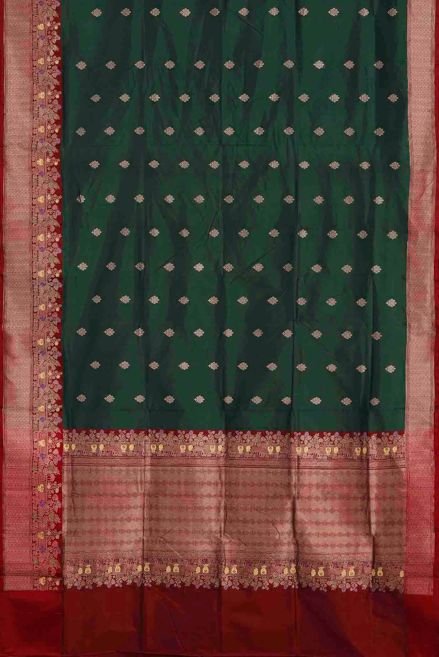 Green Banarasi Katan Silk Saree