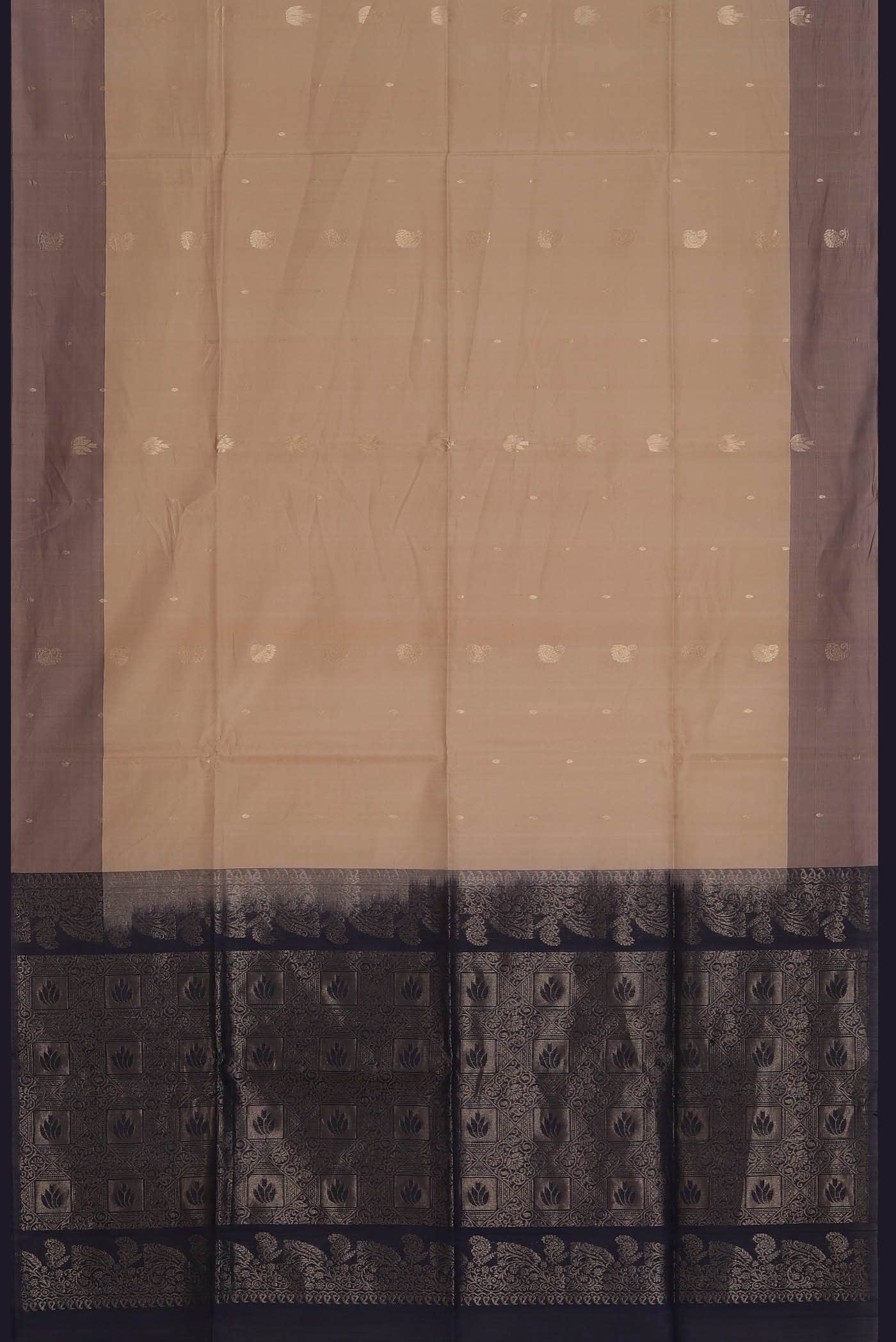 Beige Silk Cotton Saree