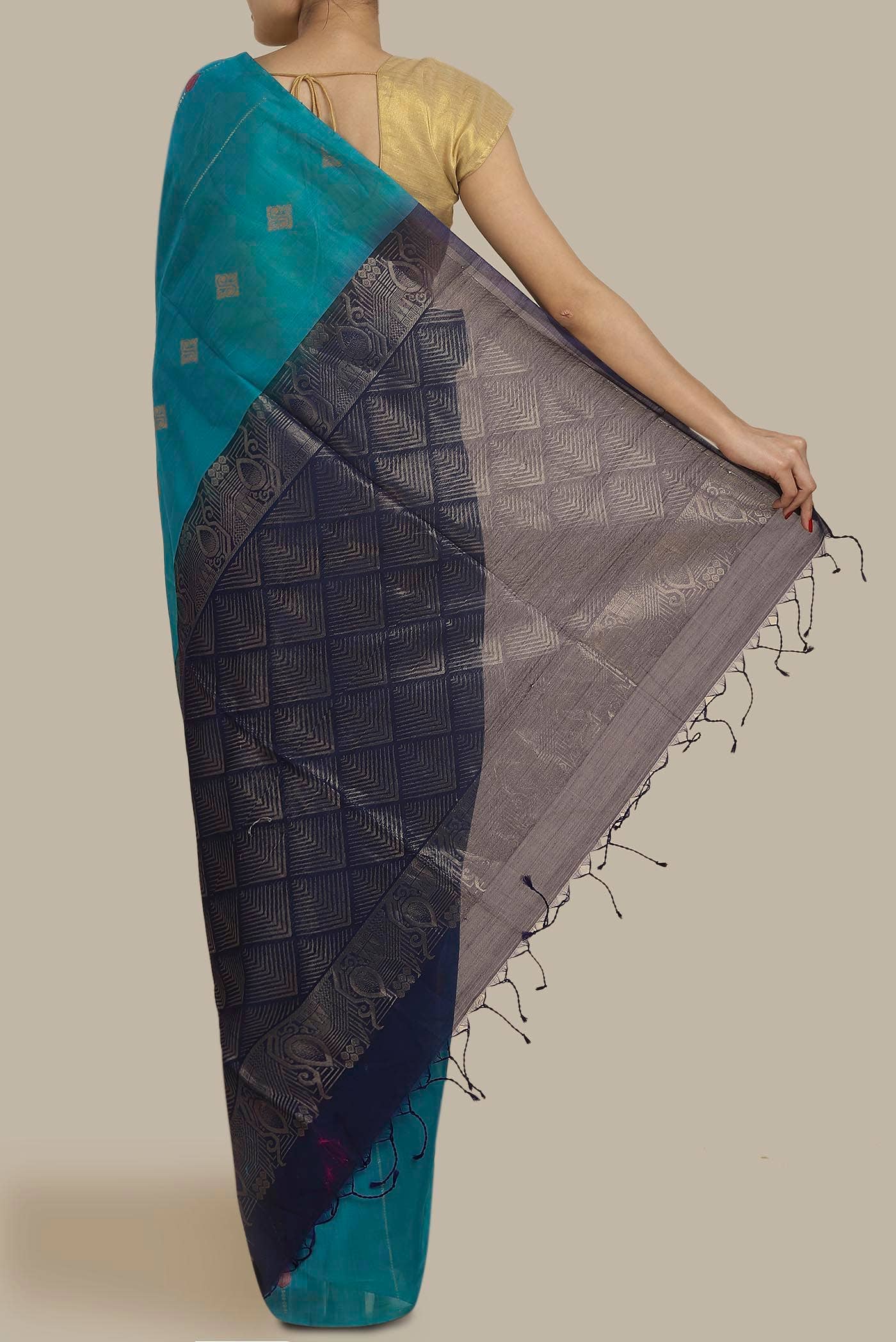 Blue Silk Cotton Saree