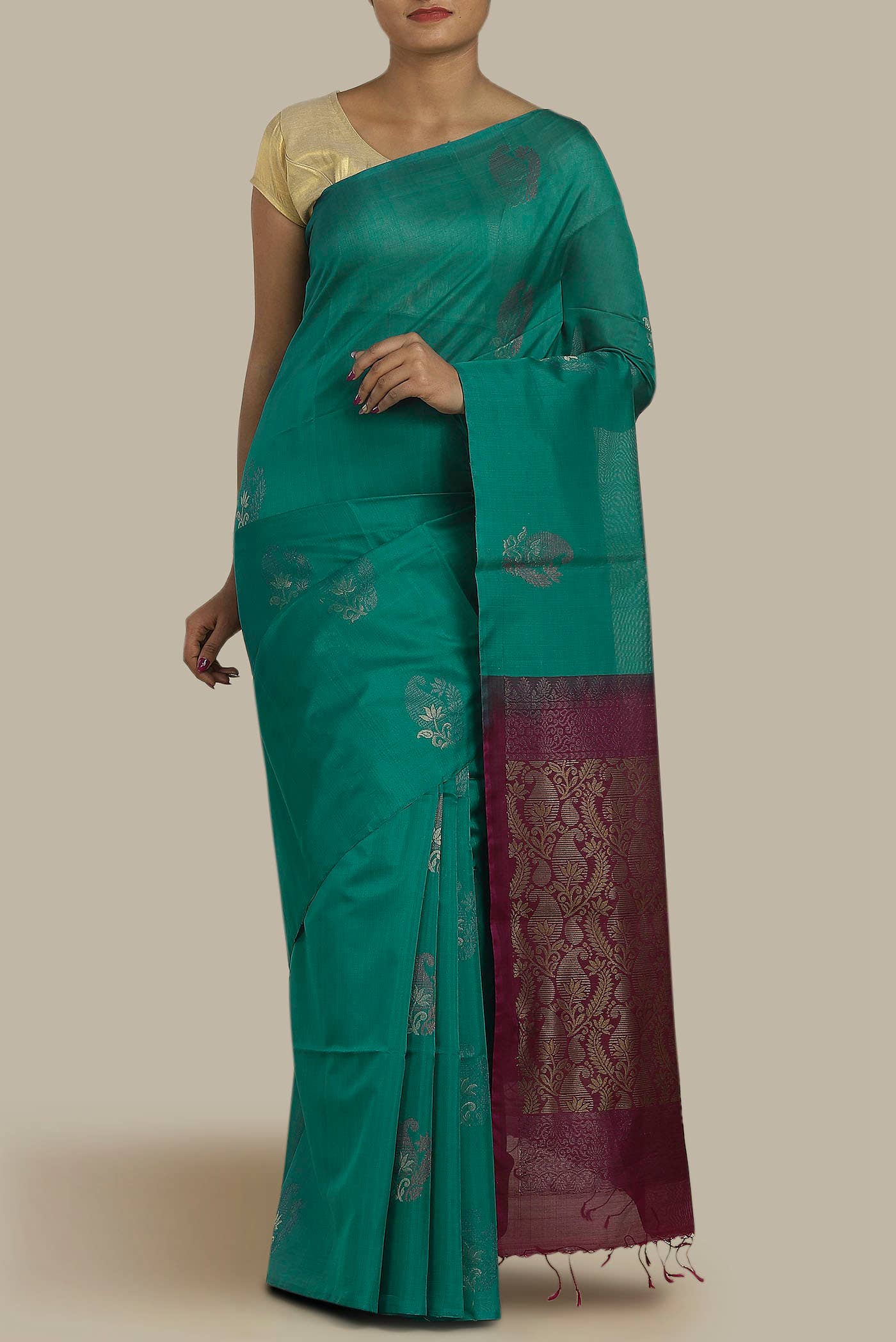 Green Silk Cotton Saree