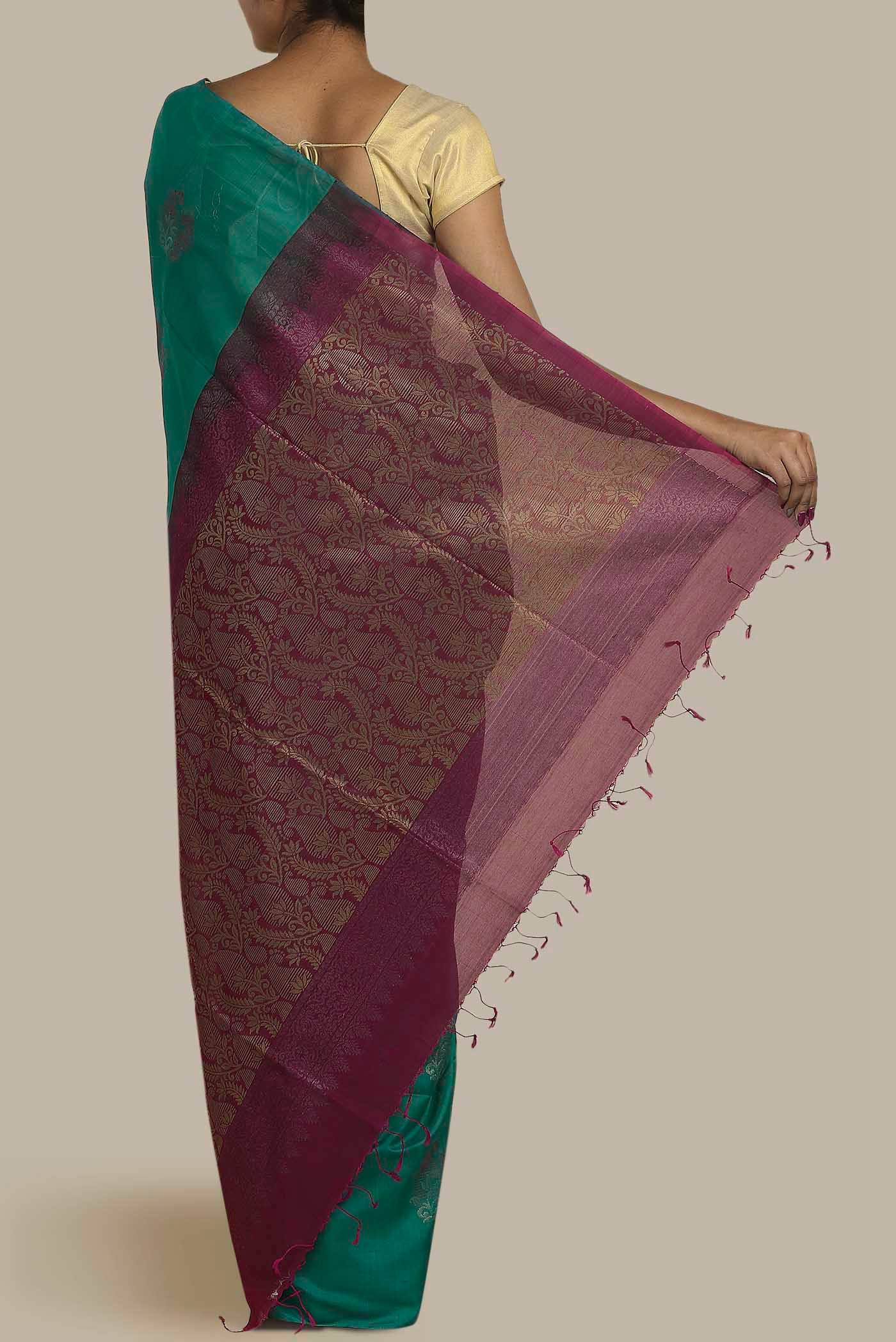 Green Silk Cotton Saree