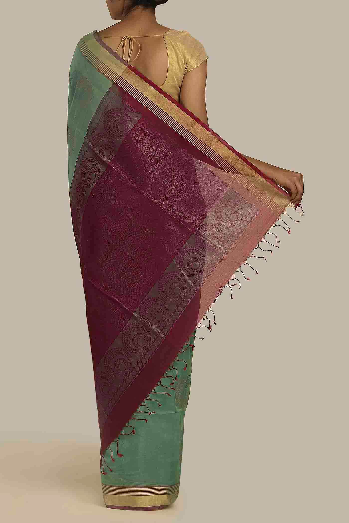 Green Silk Cotton Saree