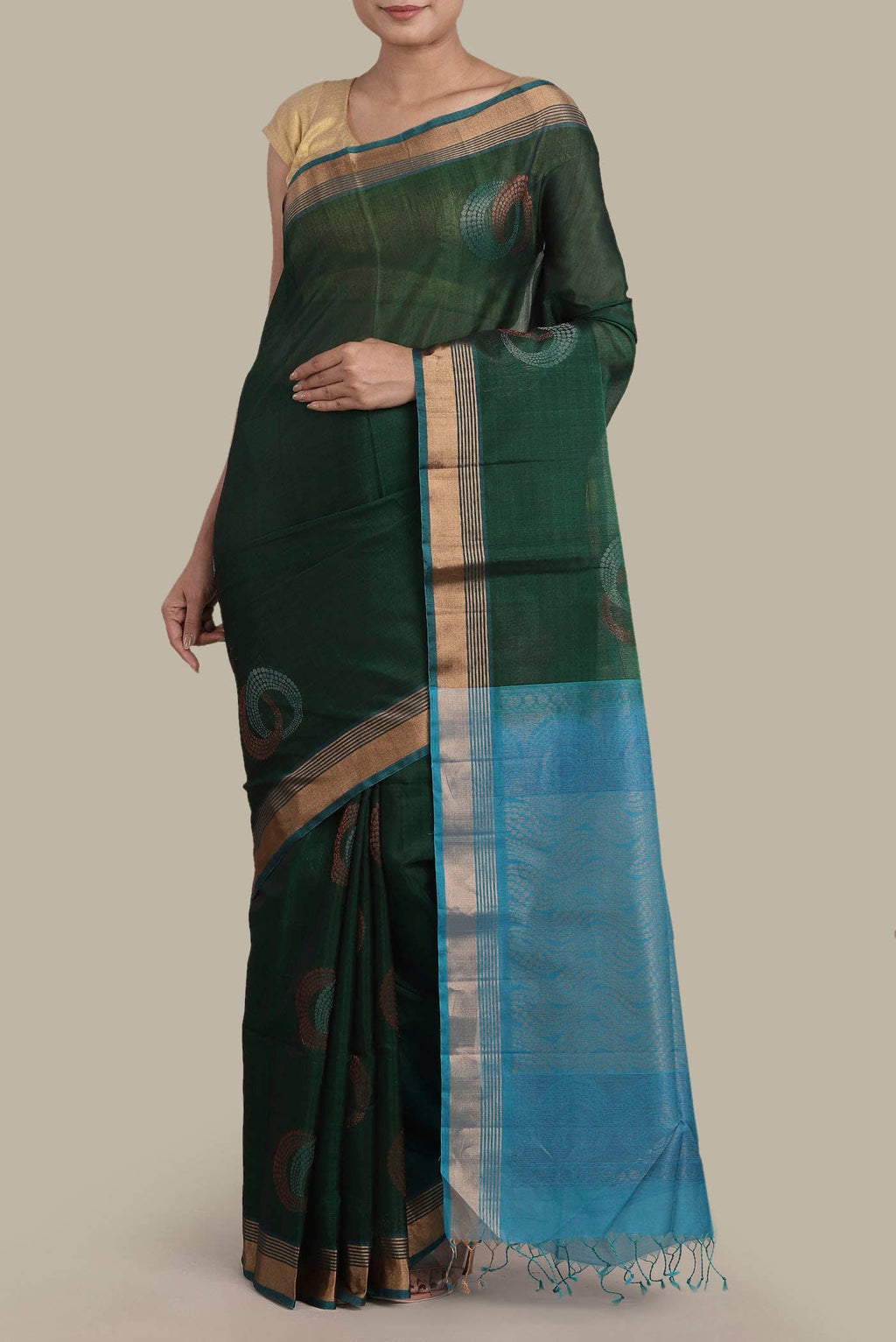 Green Silk Cotton Saree