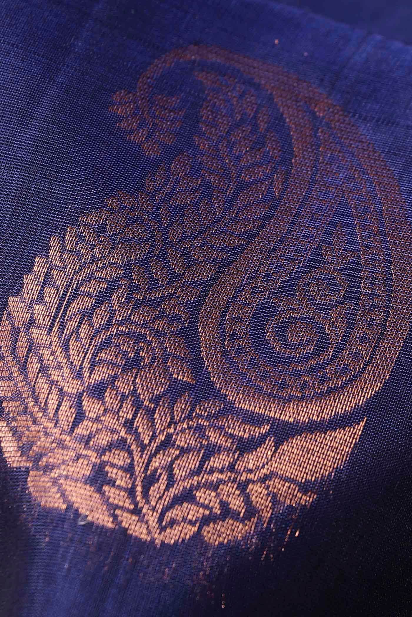 Navy Blue Silk Cotton Saree