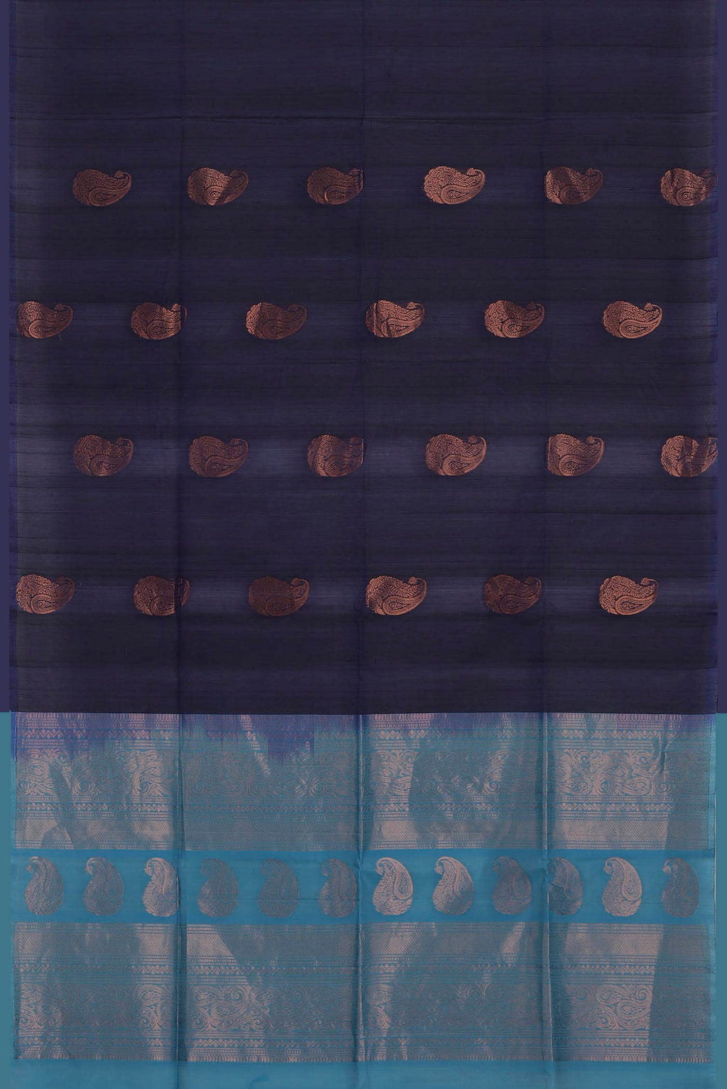 Navy Blue Silk Cotton Saree