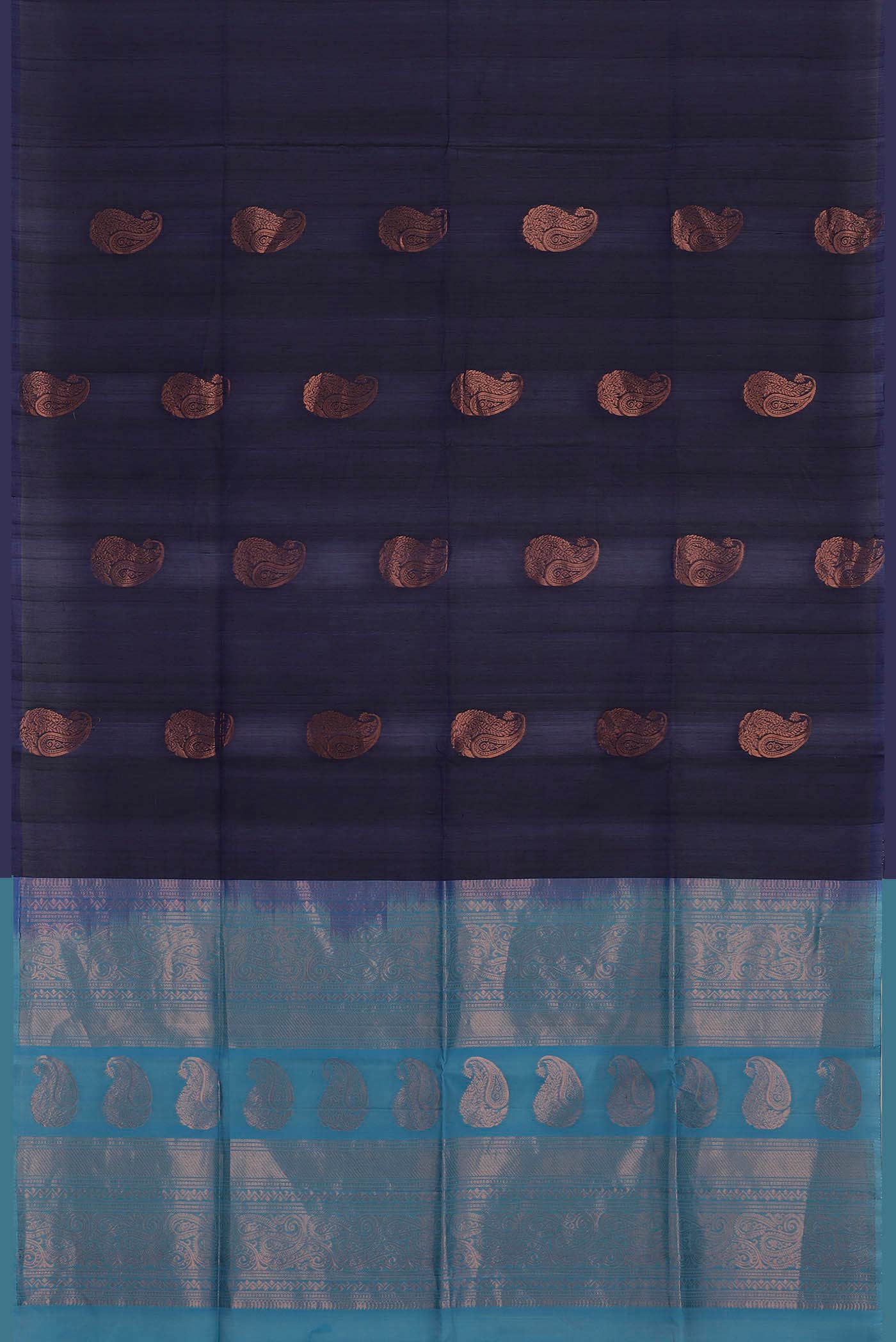 Navy Blue Silk Cotton Saree