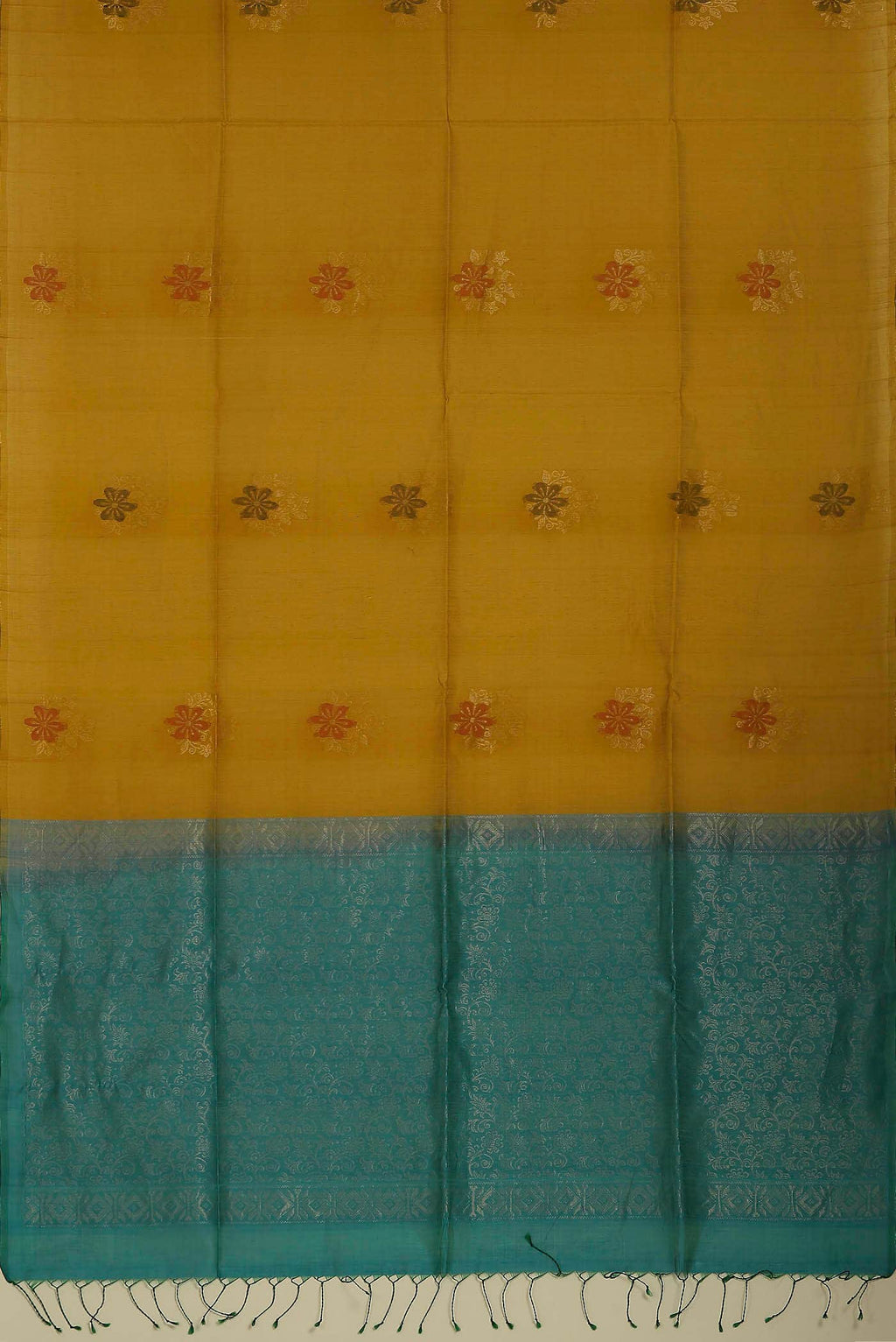 Mustard Silk Cotton Saree