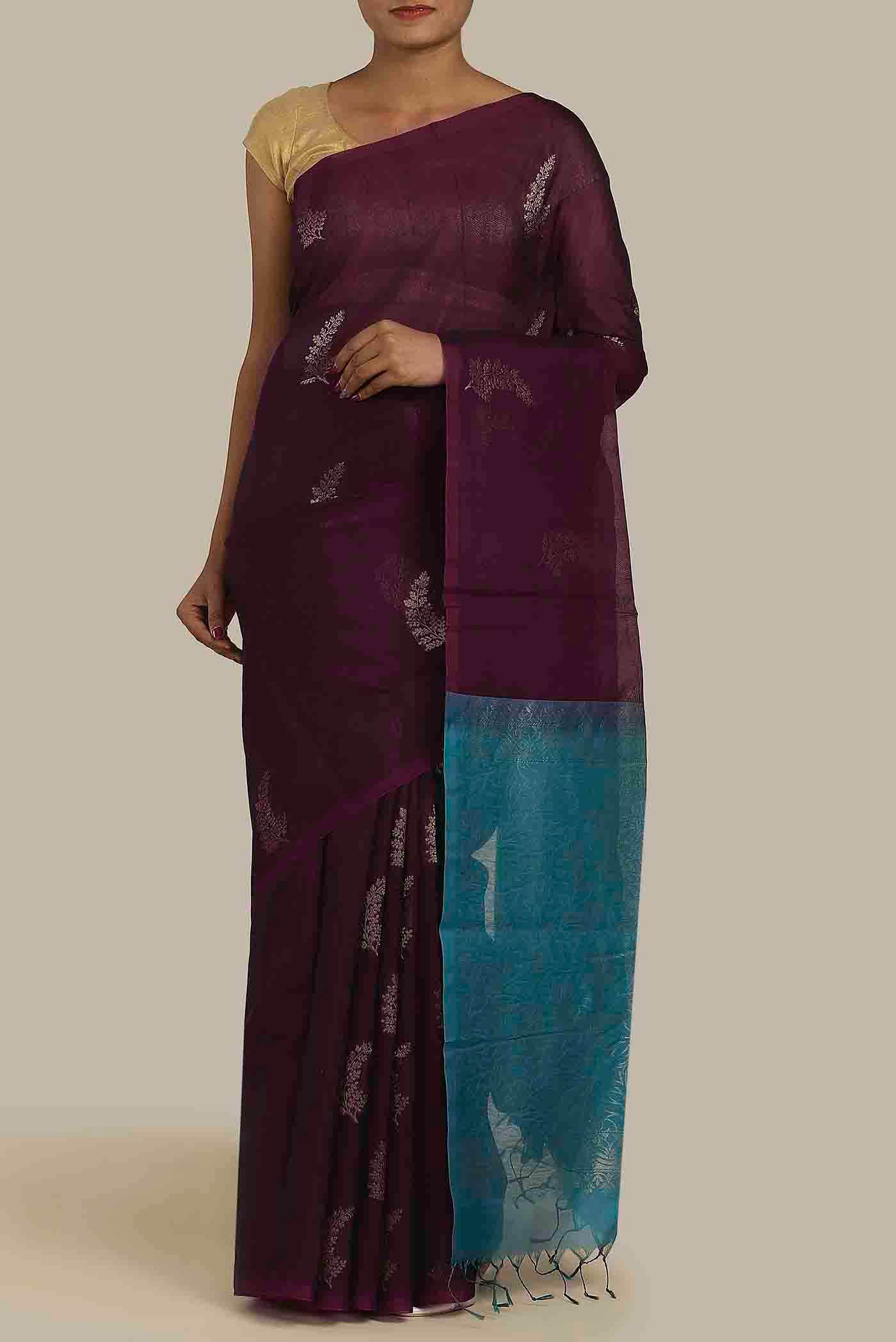 Brown Silk Cotton Saree