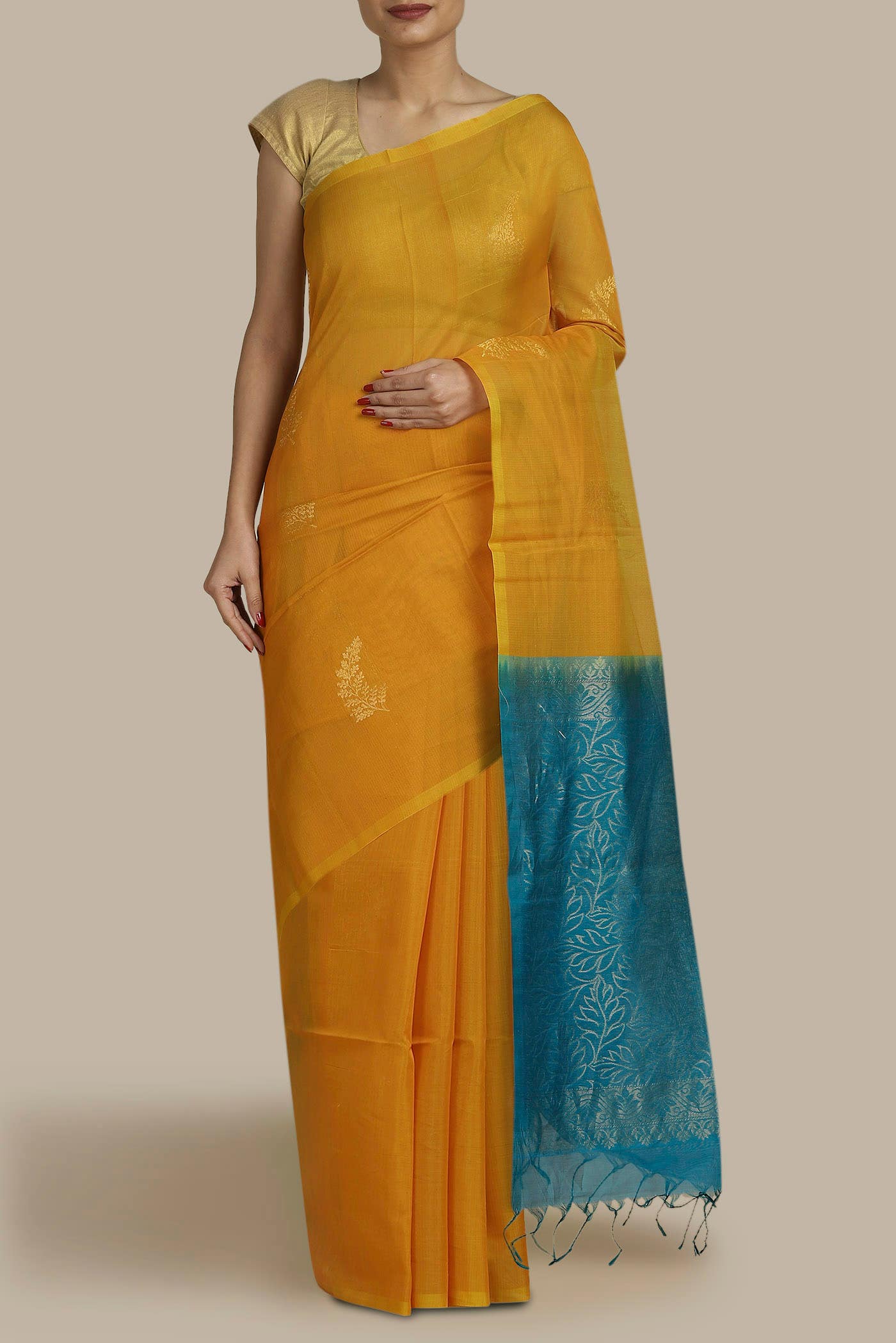 Yellow Silk Cotton Saree
