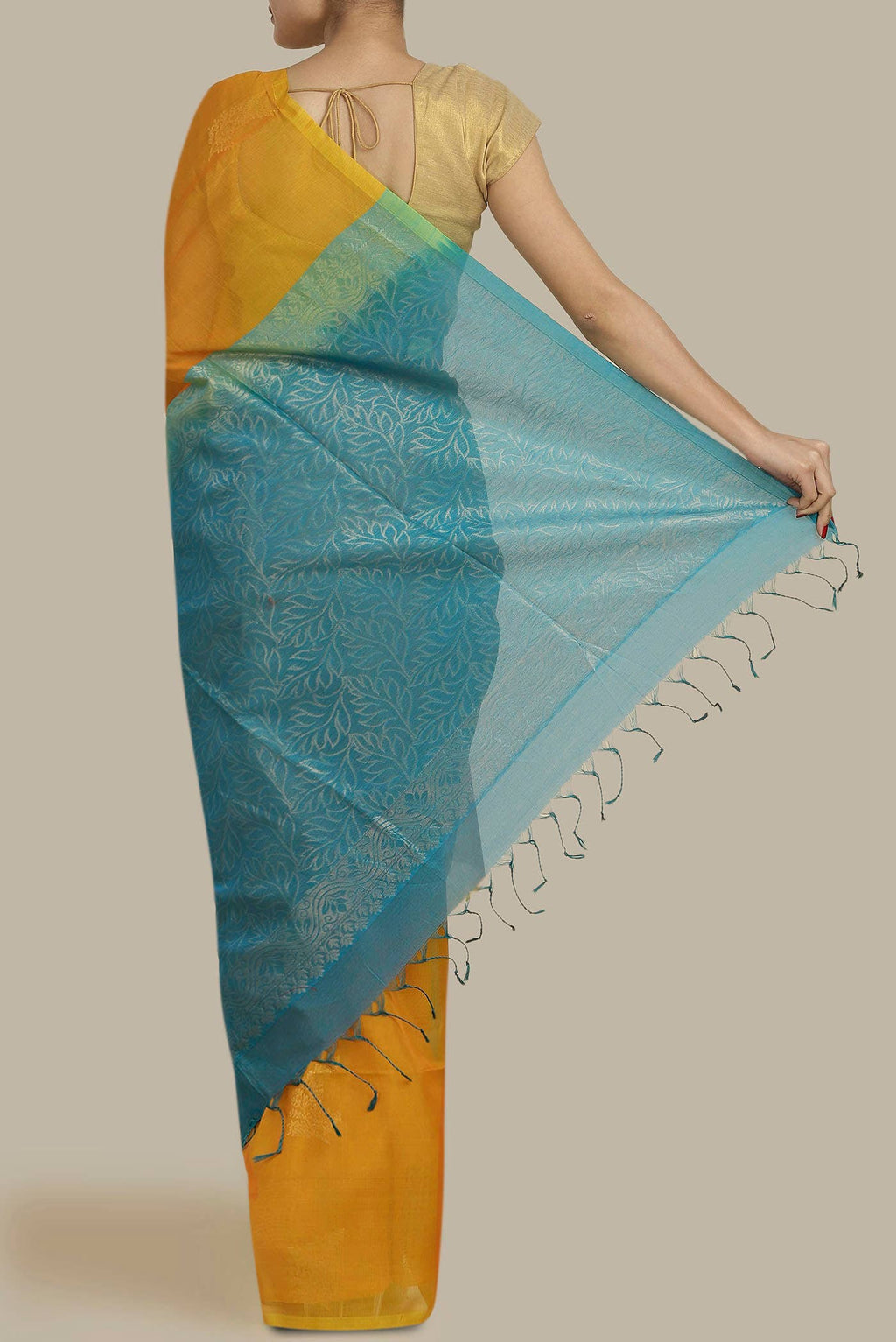 Yellow Silk Cotton Saree