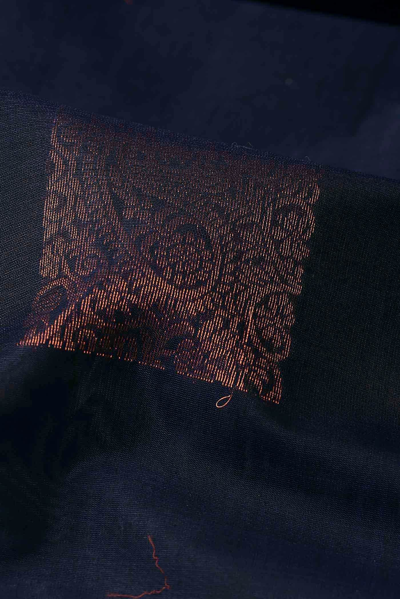 Navy Blue Silk Cotton Saree