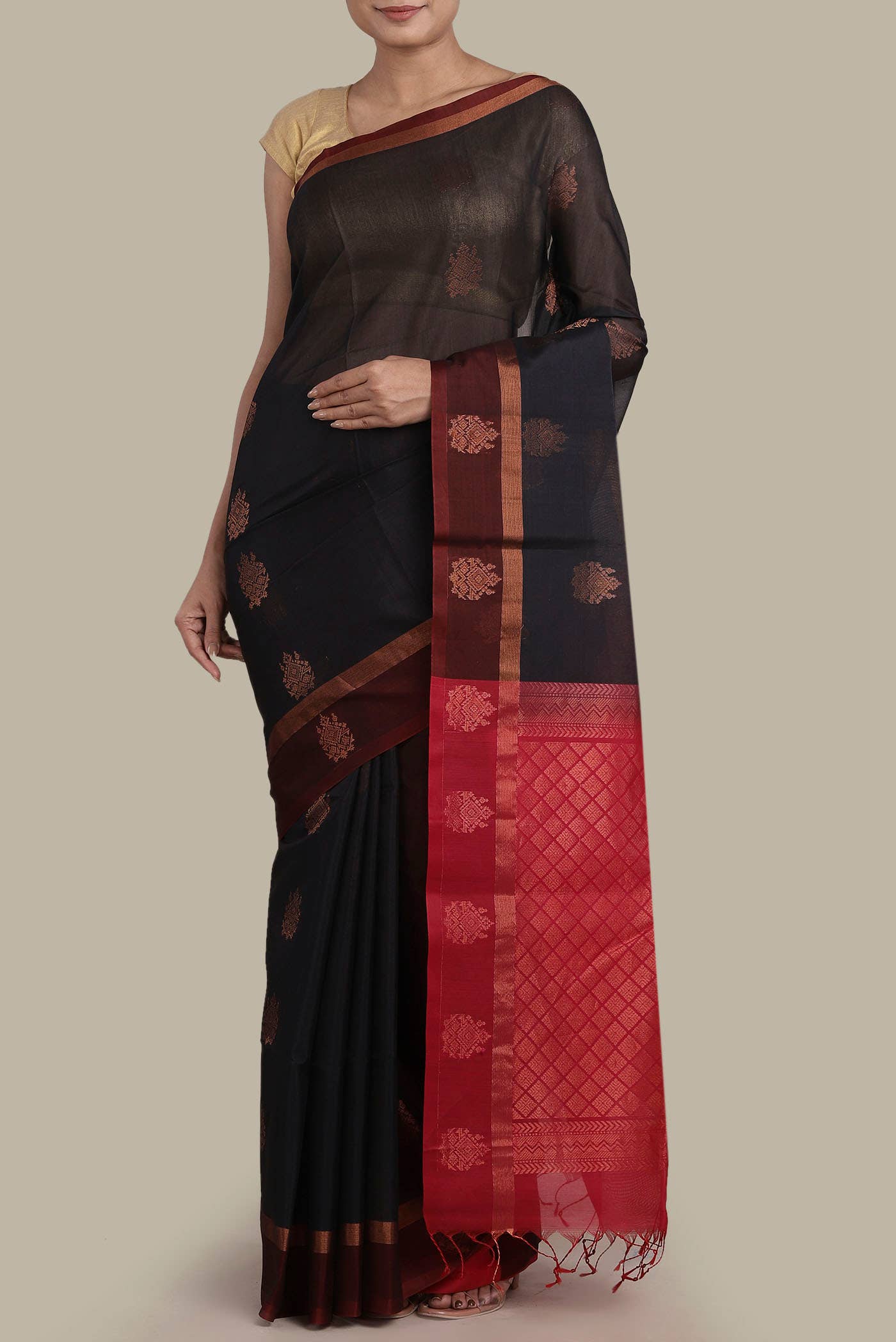 Black Silk Cotton Saree