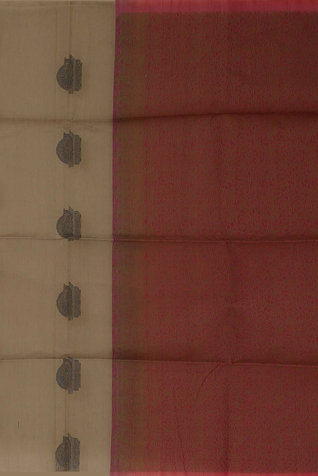Beige Silk Cotton Saree