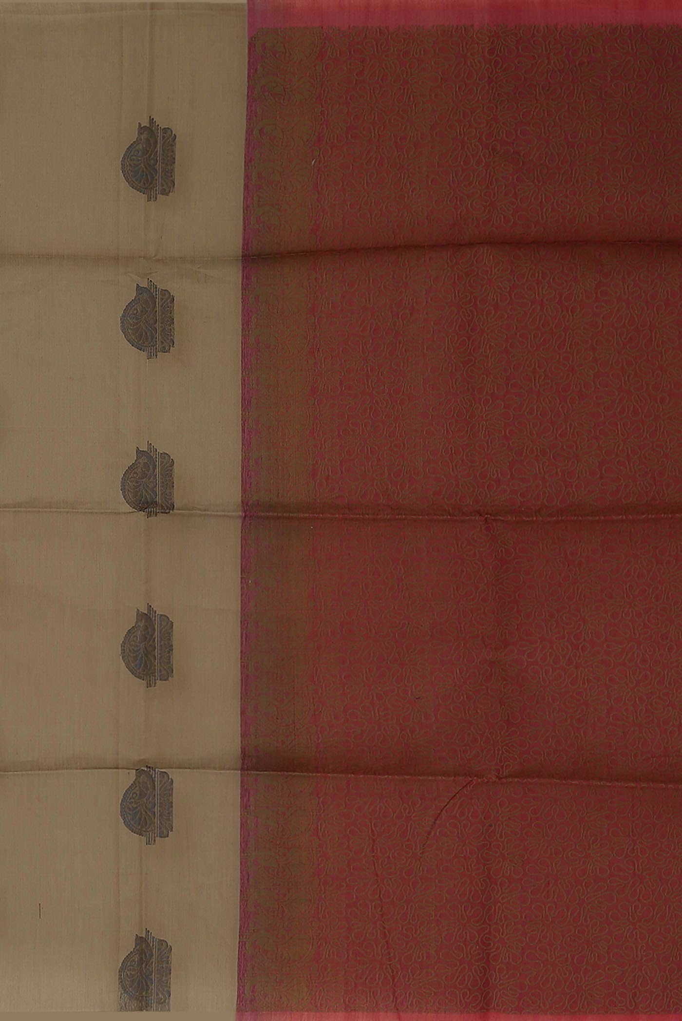 Beige Silk Cotton Saree