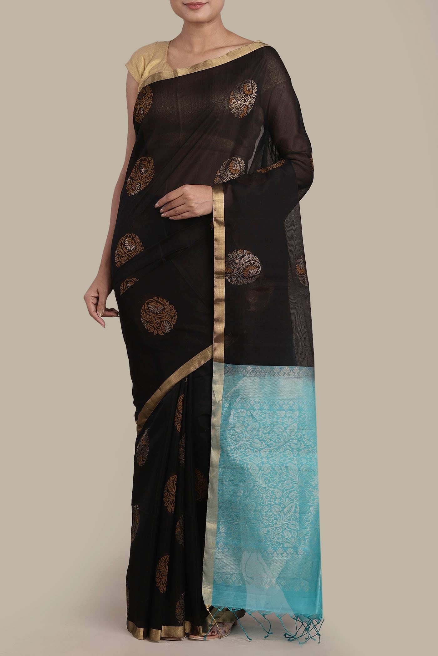 Black Silk Cotton Saree