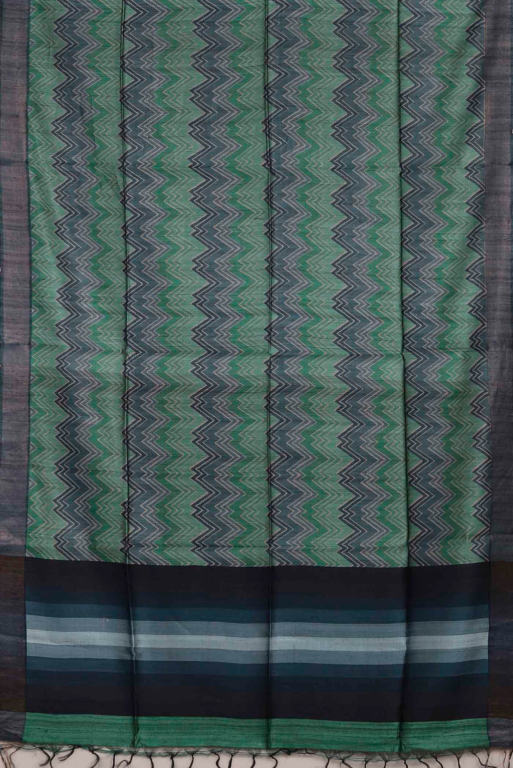 Green Bhagalpuri Tussar Silk Saree