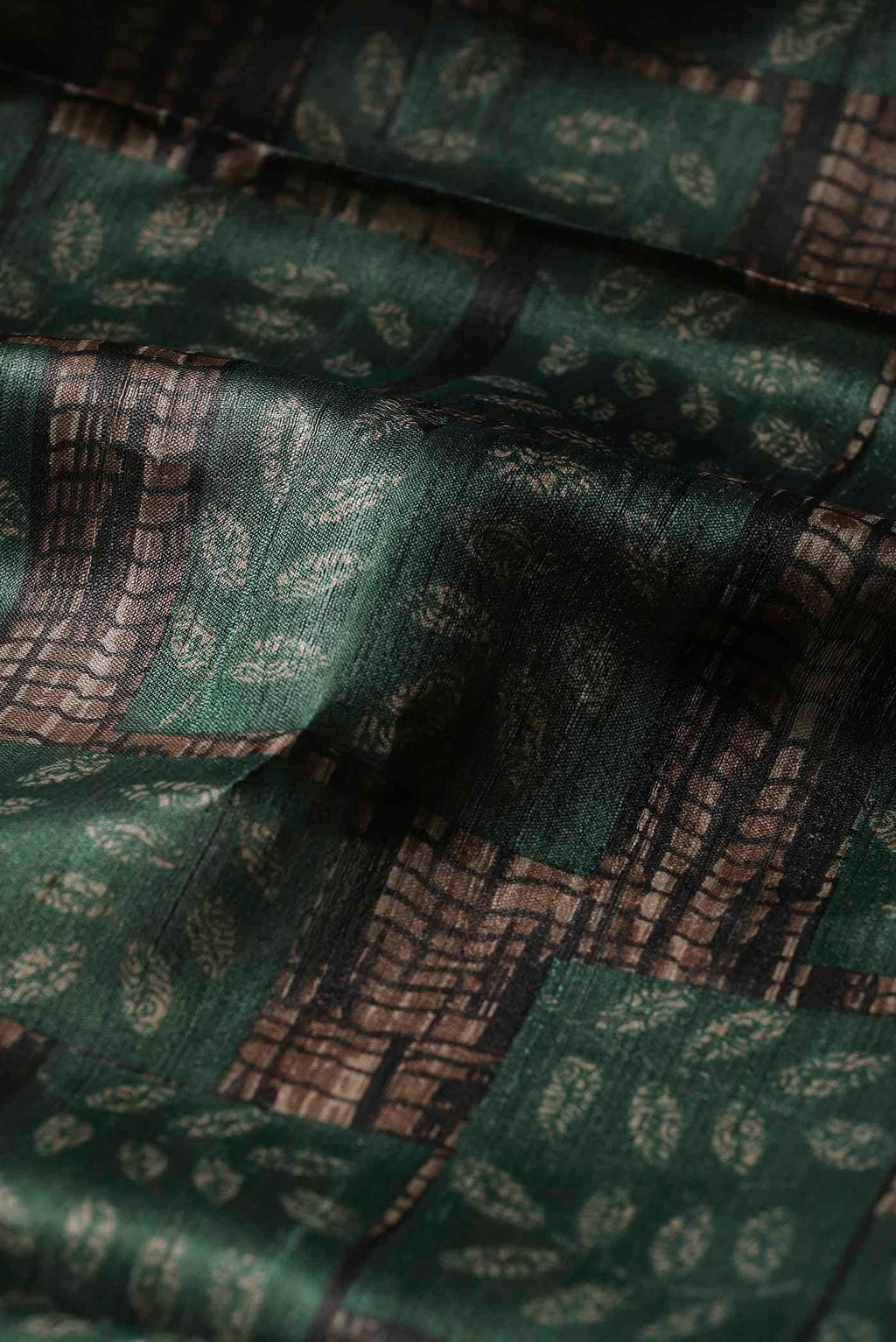 Green Bhagalpuri Tussar Silk Saree