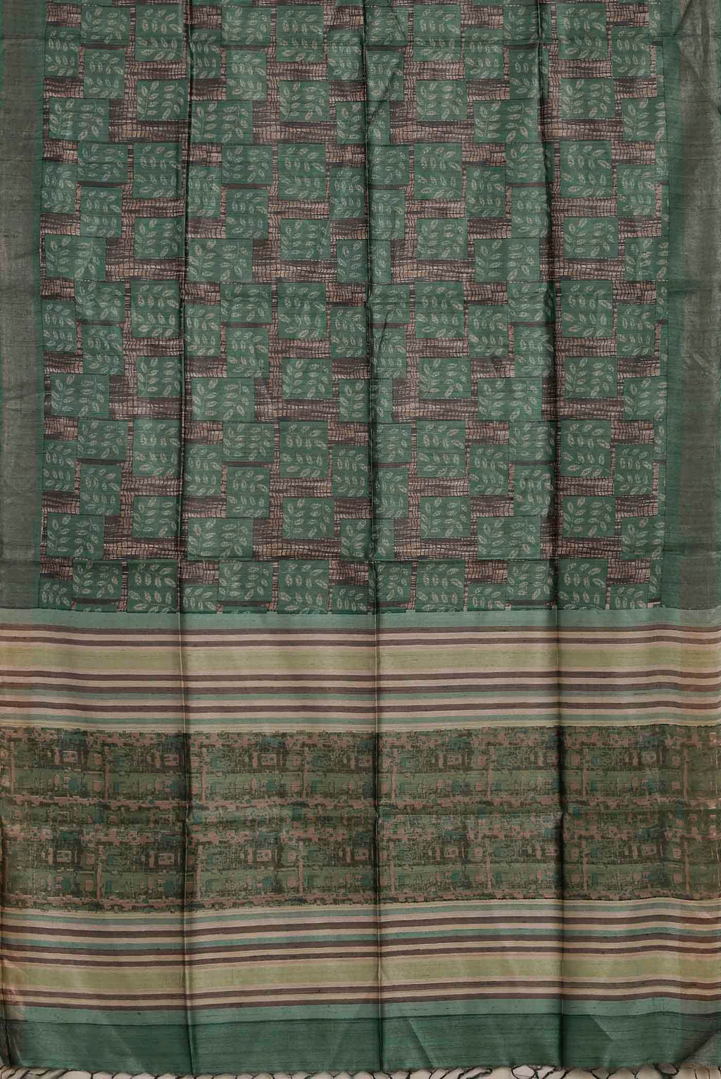 Green Bhagalpuri Tussar Silk Saree