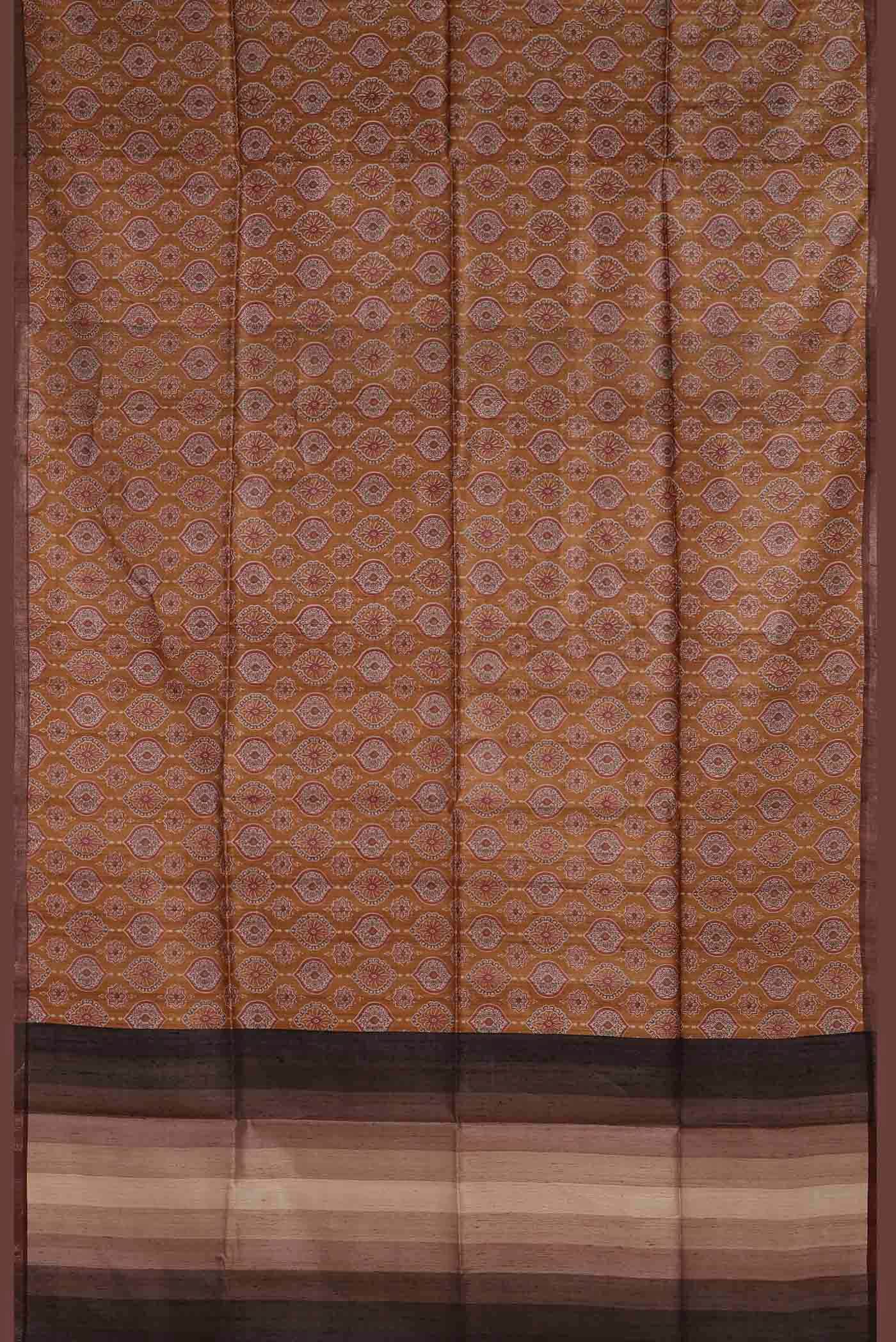 Yellow Bhagalpuri Tussar Silk Saree