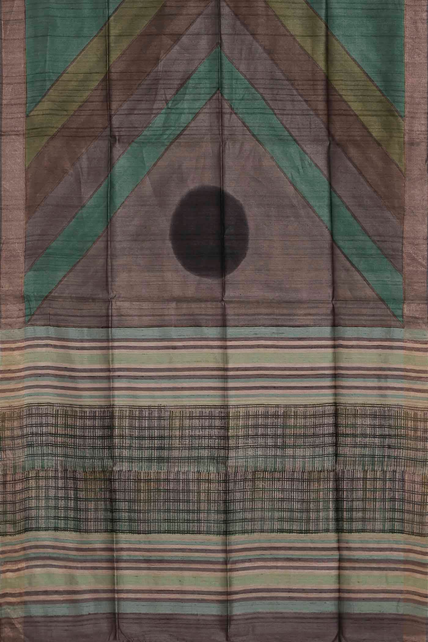 Green Bhagalpuri Tussar Silk Saree