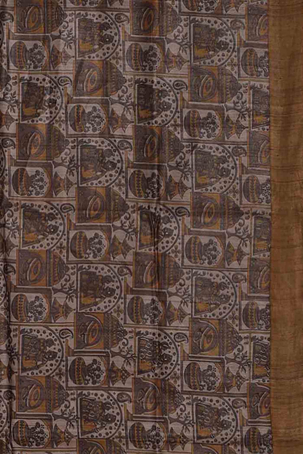 Rose Gold Bhagalpuri Tussar Silk Saree