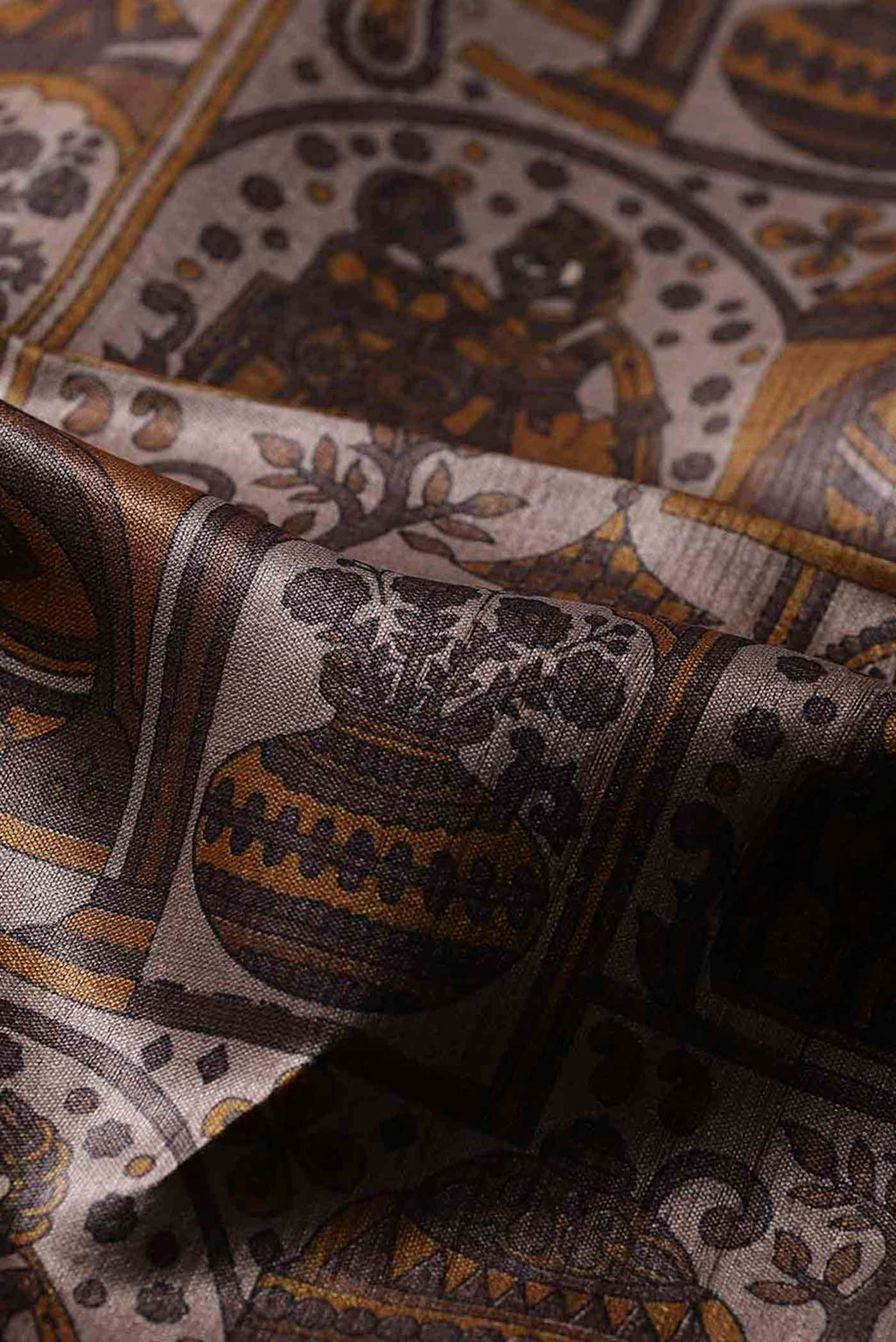 Rose Gold Bhagalpuri Tussar Silk Saree