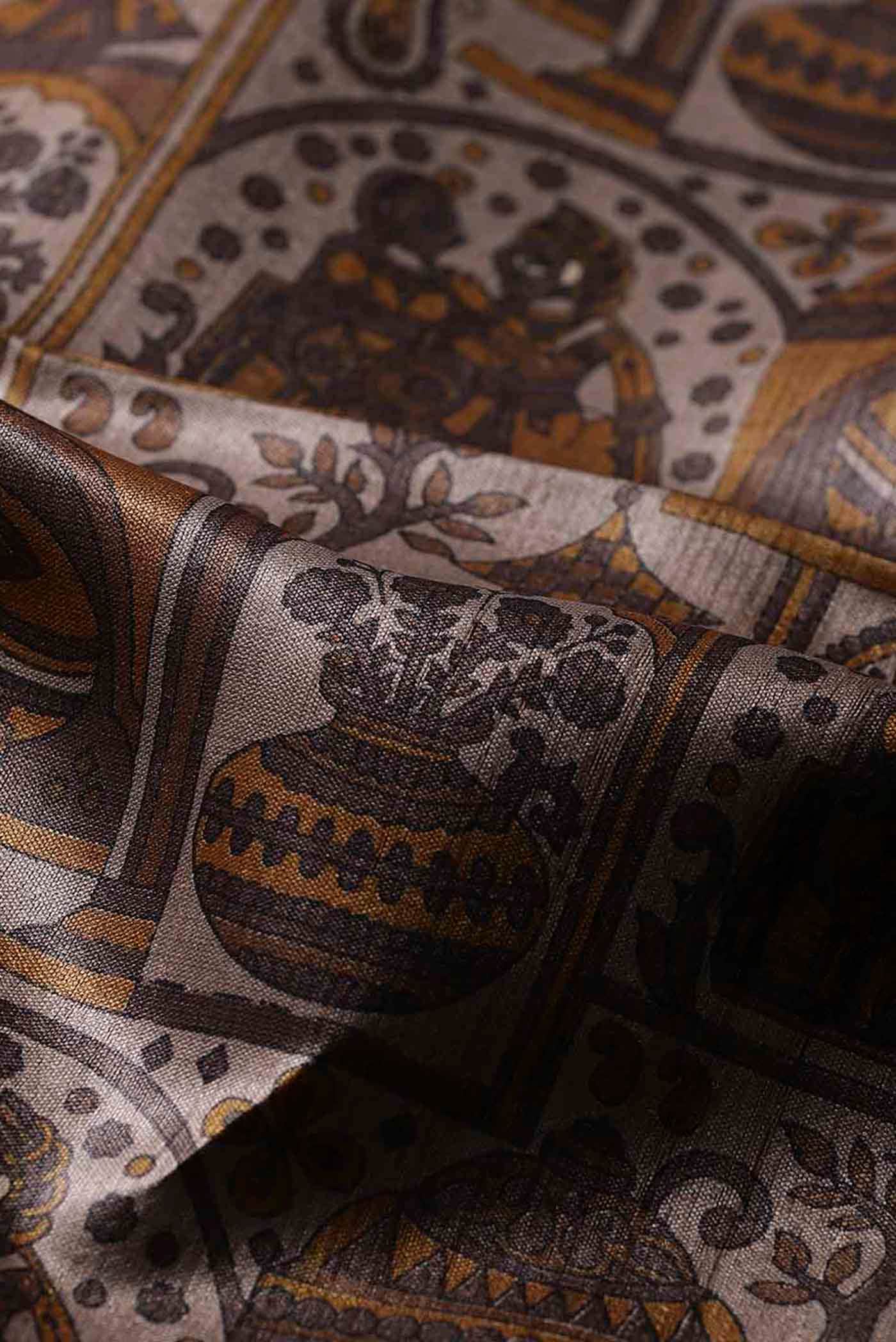 Rose Gold Bhagalpuri Tussar Silk Saree