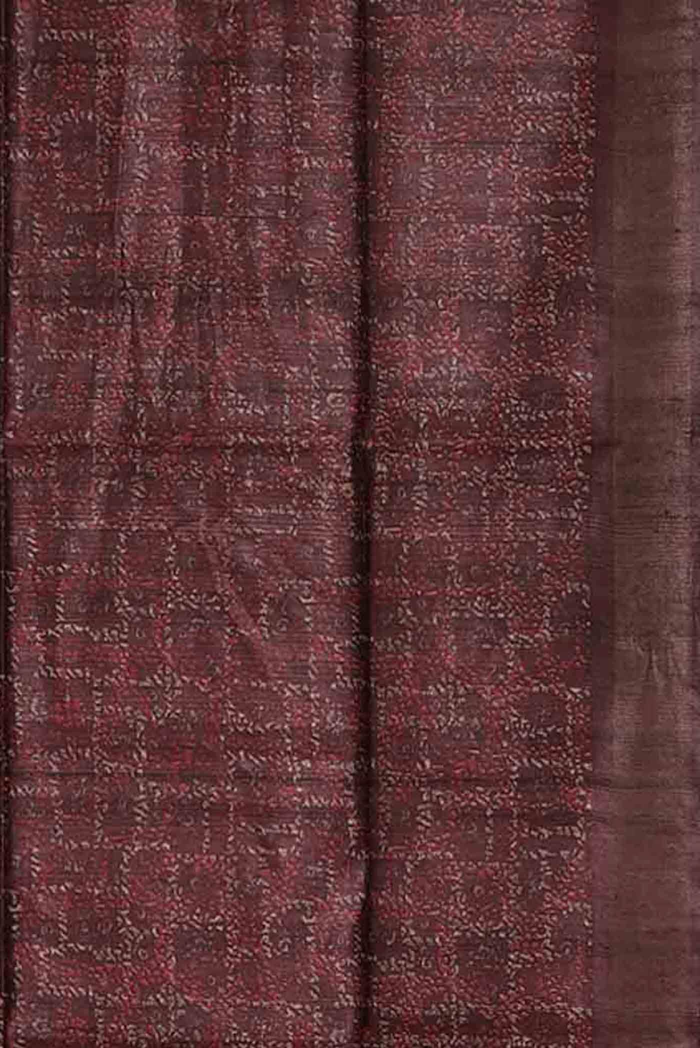 Brown Bhagalpuri Tussar Silk Saree