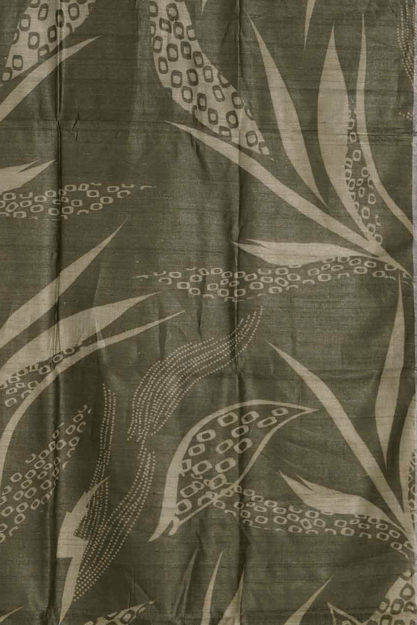 Green Bhagalpuri Tussar Silk Saree