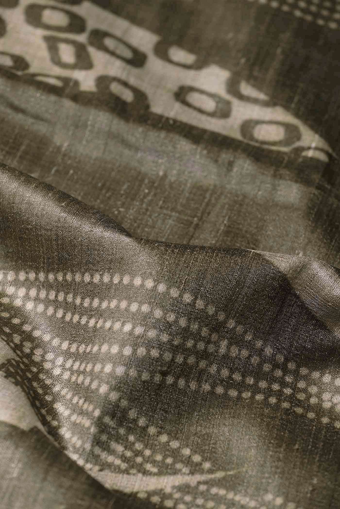 Green Bhagalpuri Tussar Silk Saree