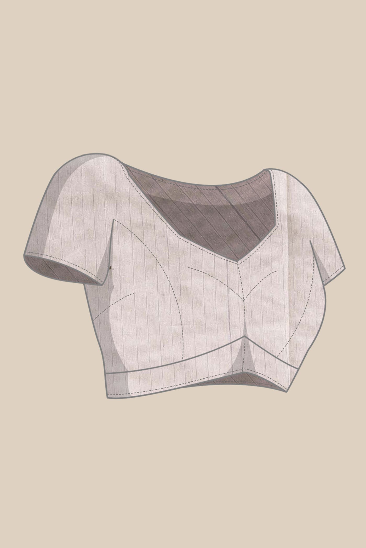 Beige Tussar Silk Saree
