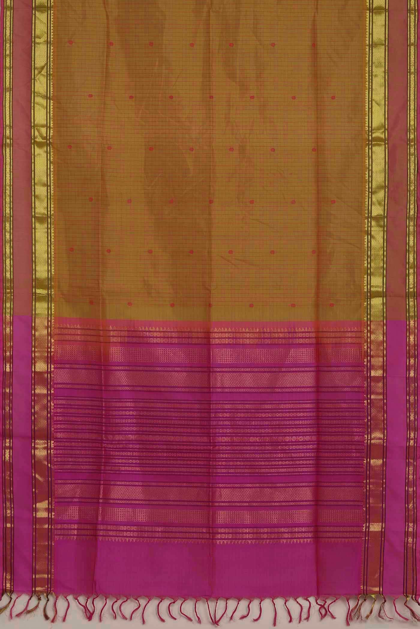 Mustard Silk Cotton Saree