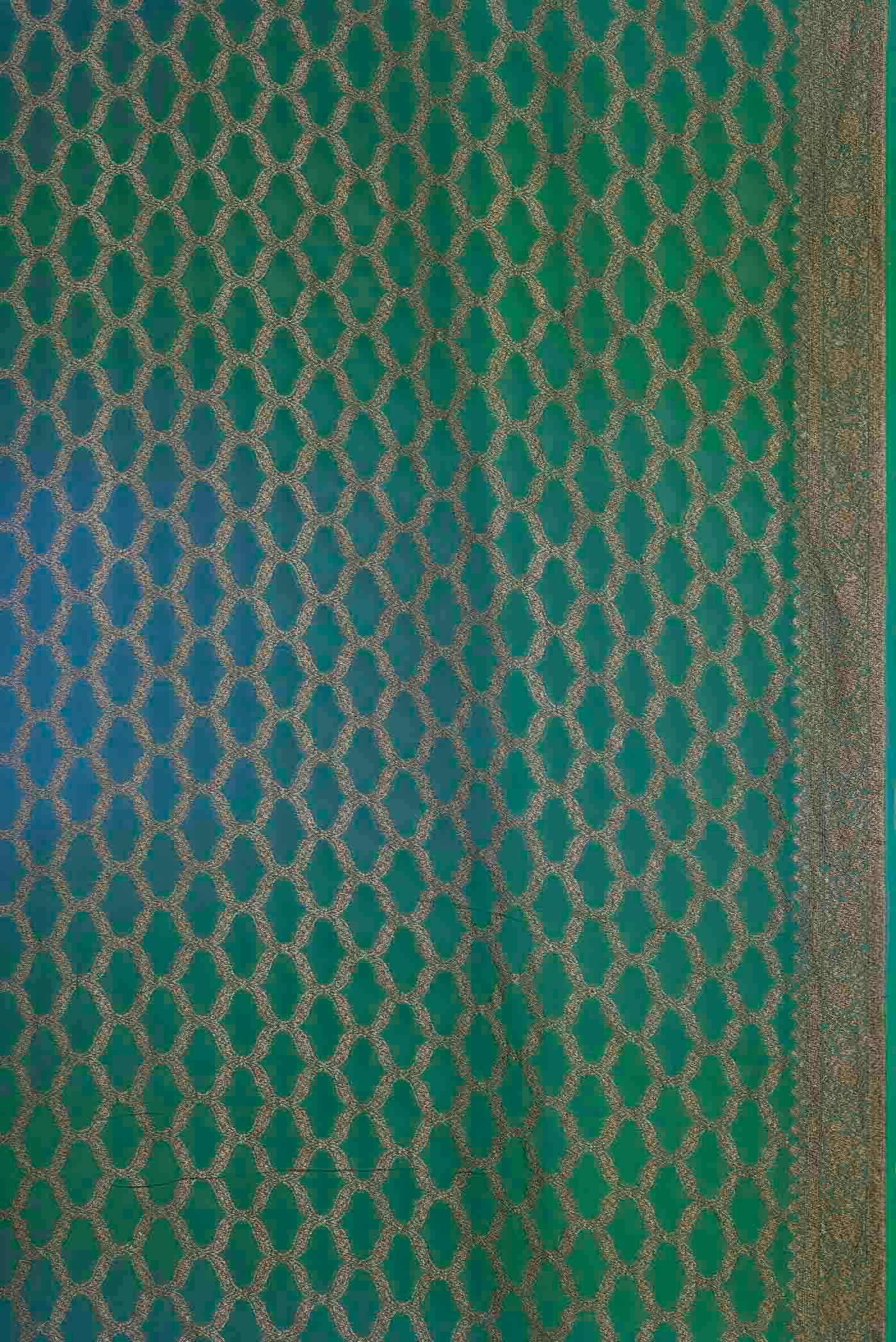 Green Banarasi Georgette Saree