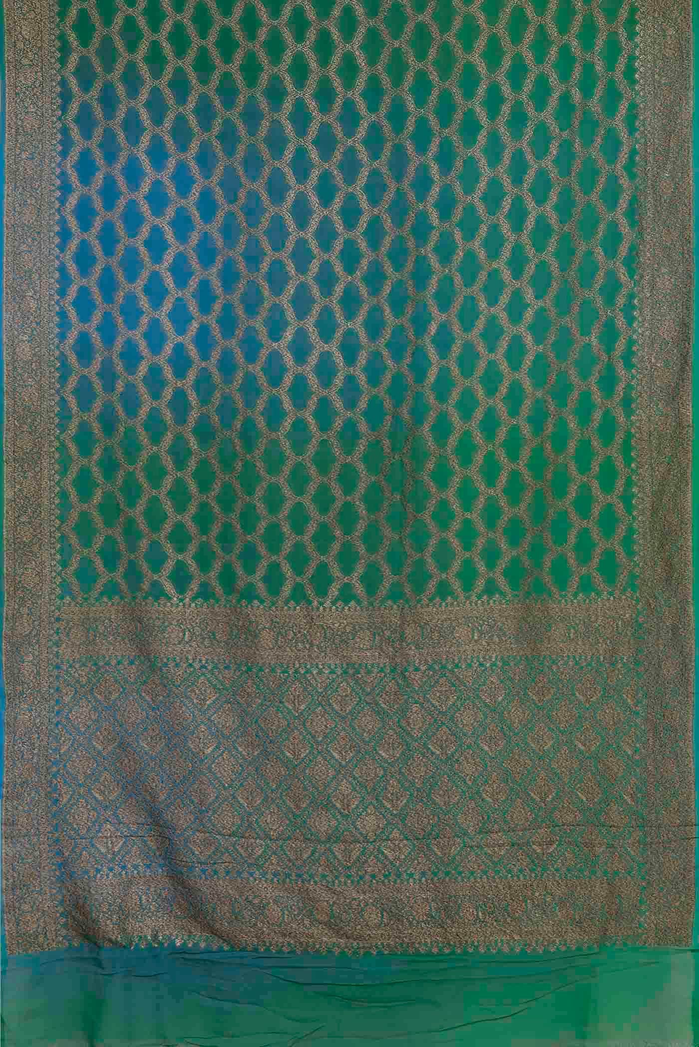 Green Banarasi Georgette Saree