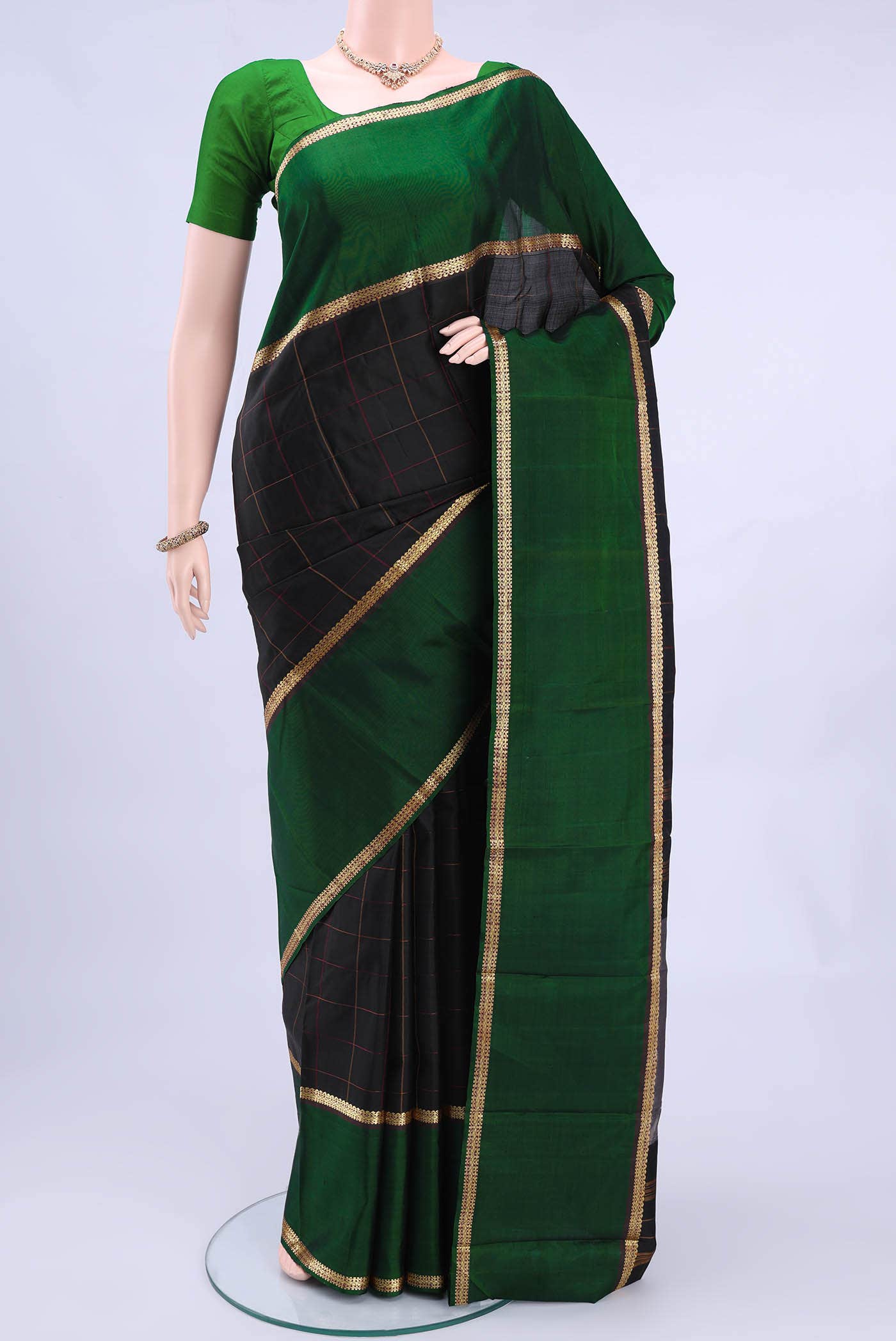 Black Nangavalli Silk [ Salem ] Saree