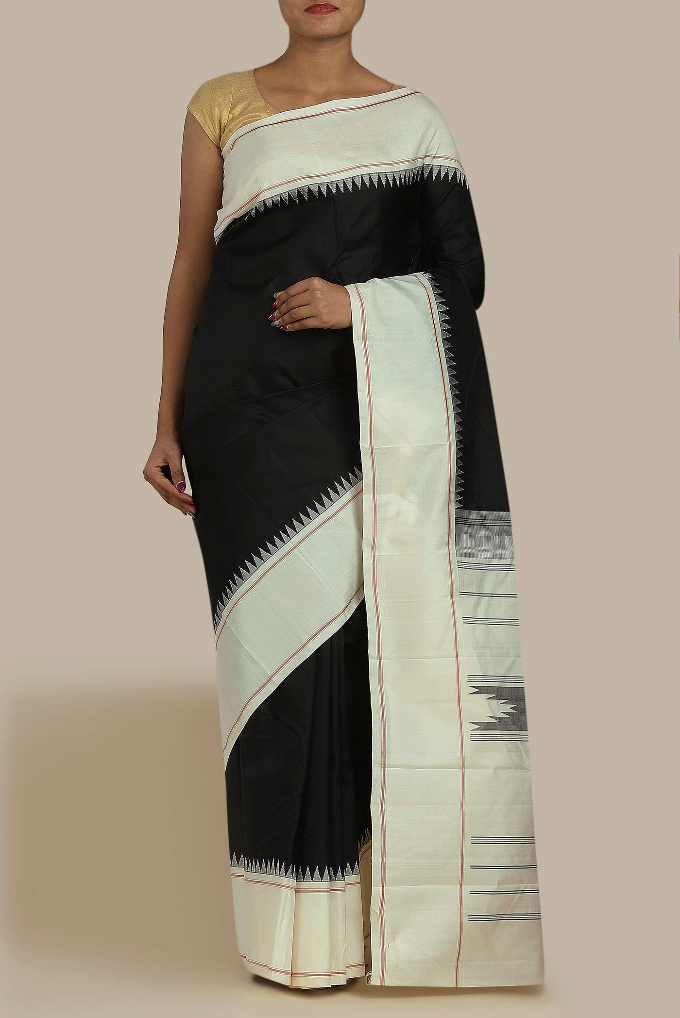 Black Kanchipuram Silk Saree