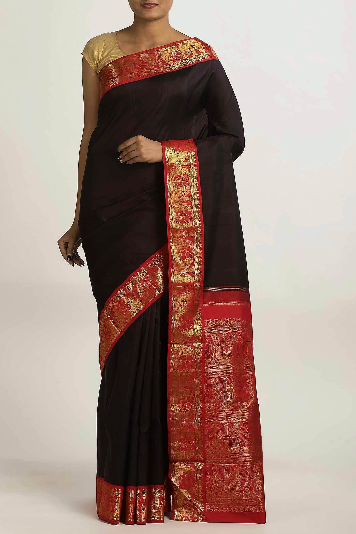 Black Kanchipuram Silk Saree