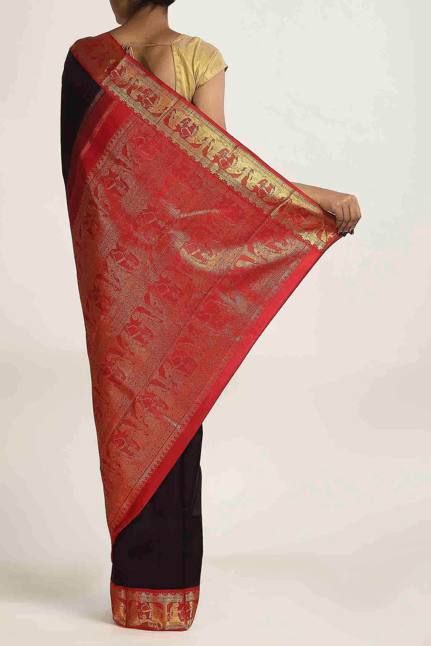 Black Kanchipuram Silk Saree