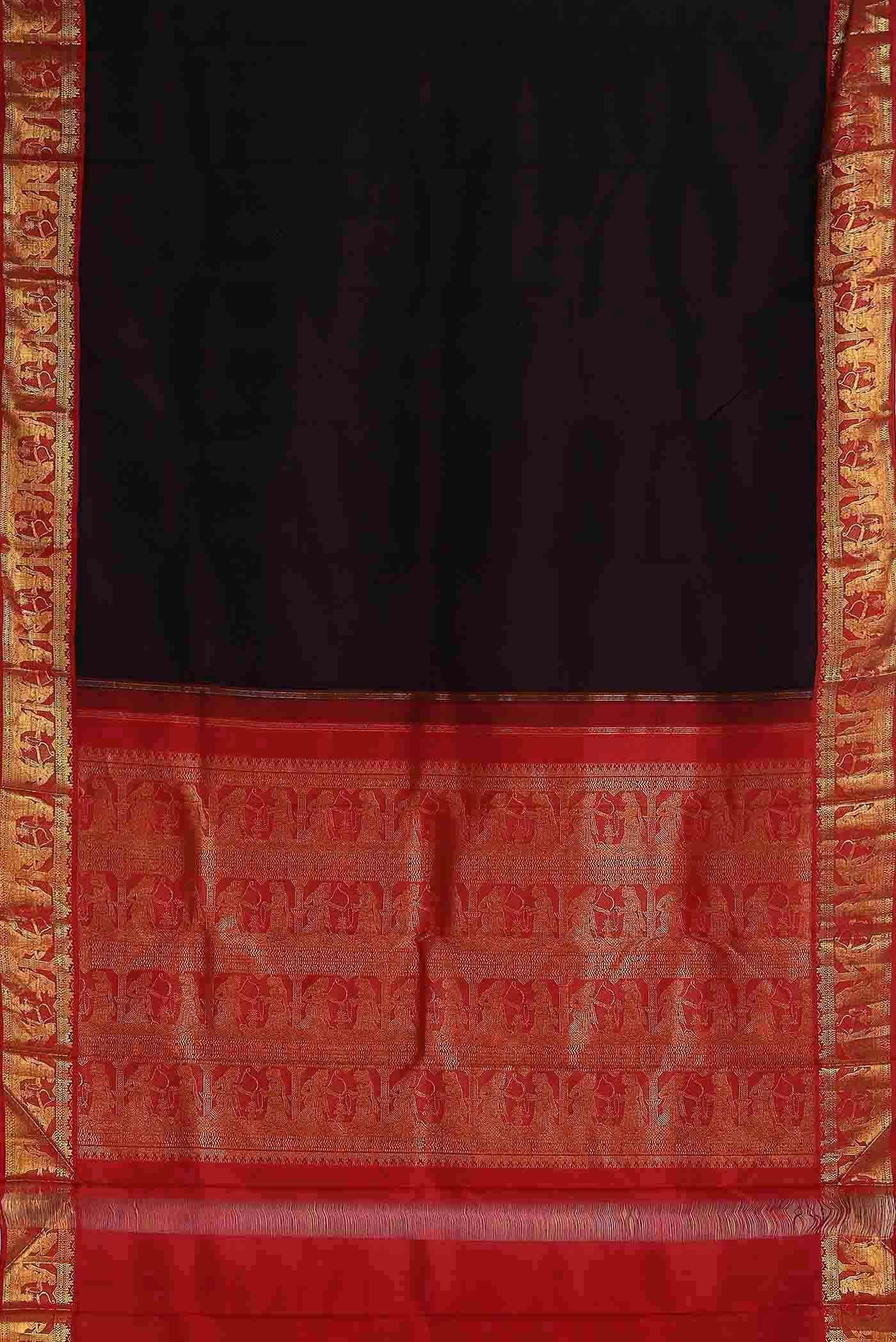 Black Kanchipuram Silk Saree
