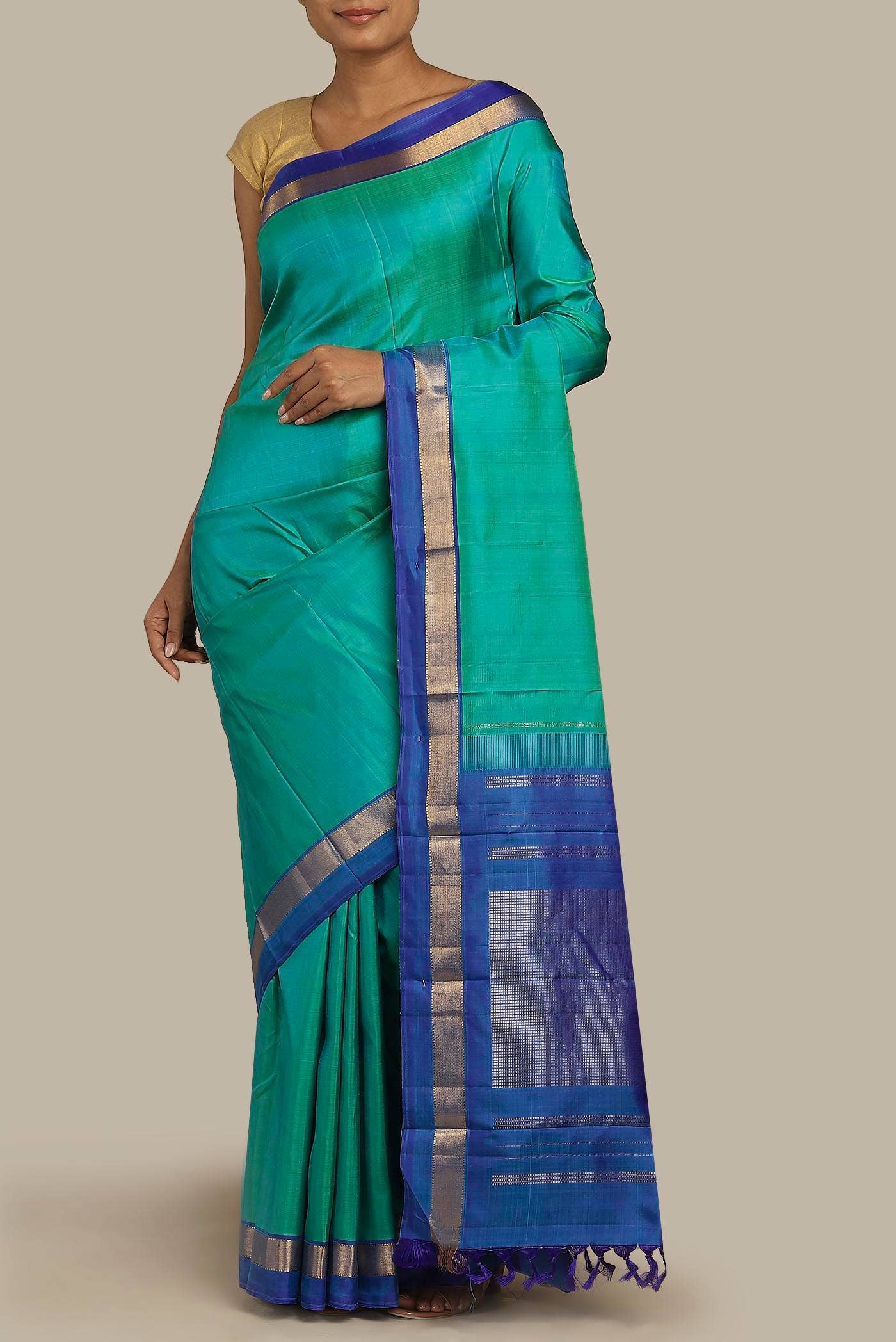 Blue Kanchipuram Silk Saree