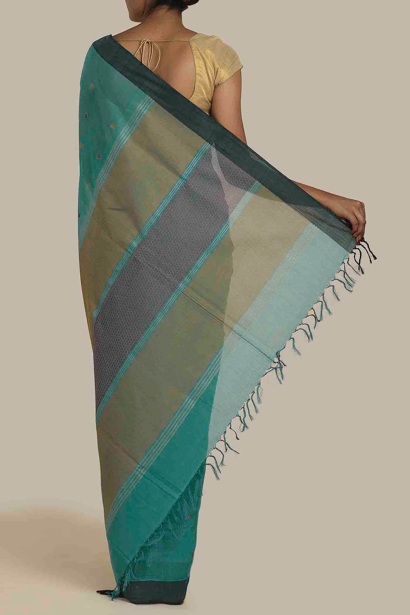 Blue Coimbatore Cotton Saree